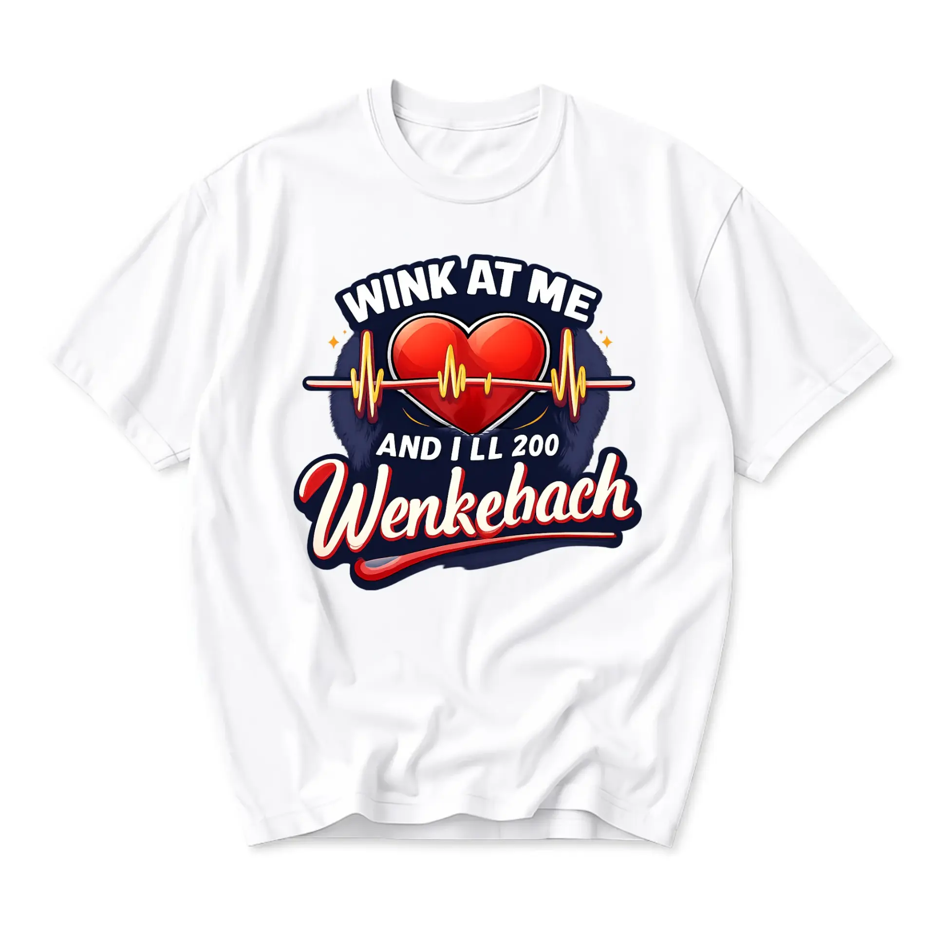 Funny Shirt at Me and I Ll 200 Wenkebach Heartbeat Medical Pun Unisex Graphic Printed T-Shirt White Casual Apparel