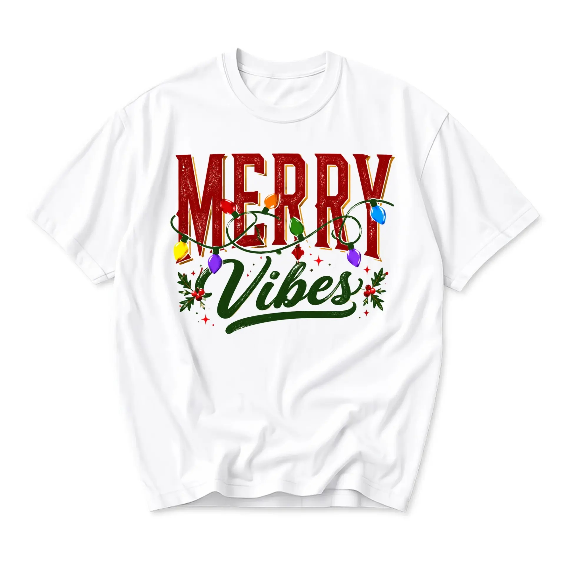Graphic Tee Merry Holiday Shirt Seasonal Crew Neck Unisex Apparel