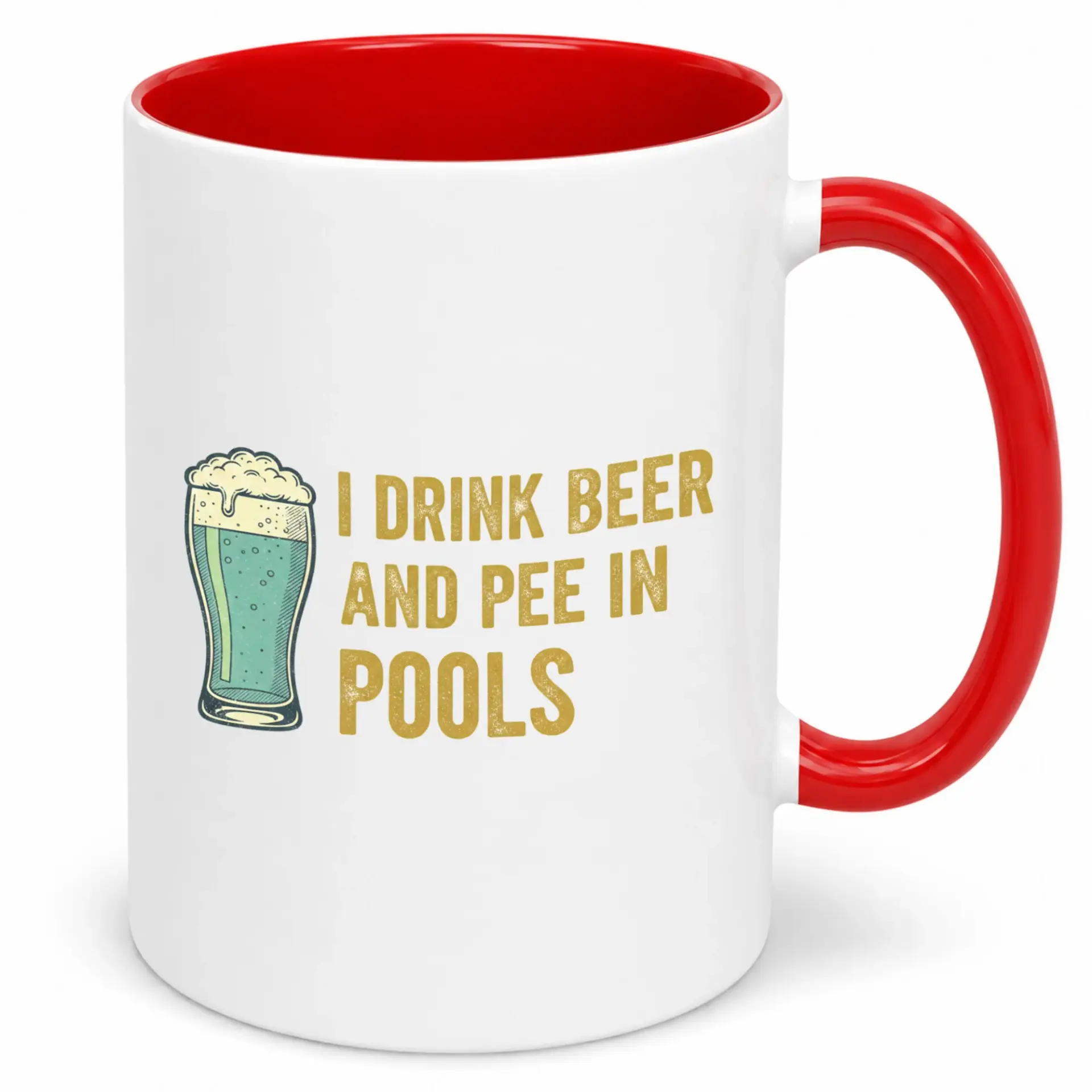 Funny Beer Lover Ceramic Coffee Mug with Humorous Pool Statement Design Unique Beverage Cup for Men and Women 11 Oz or 15 Oz