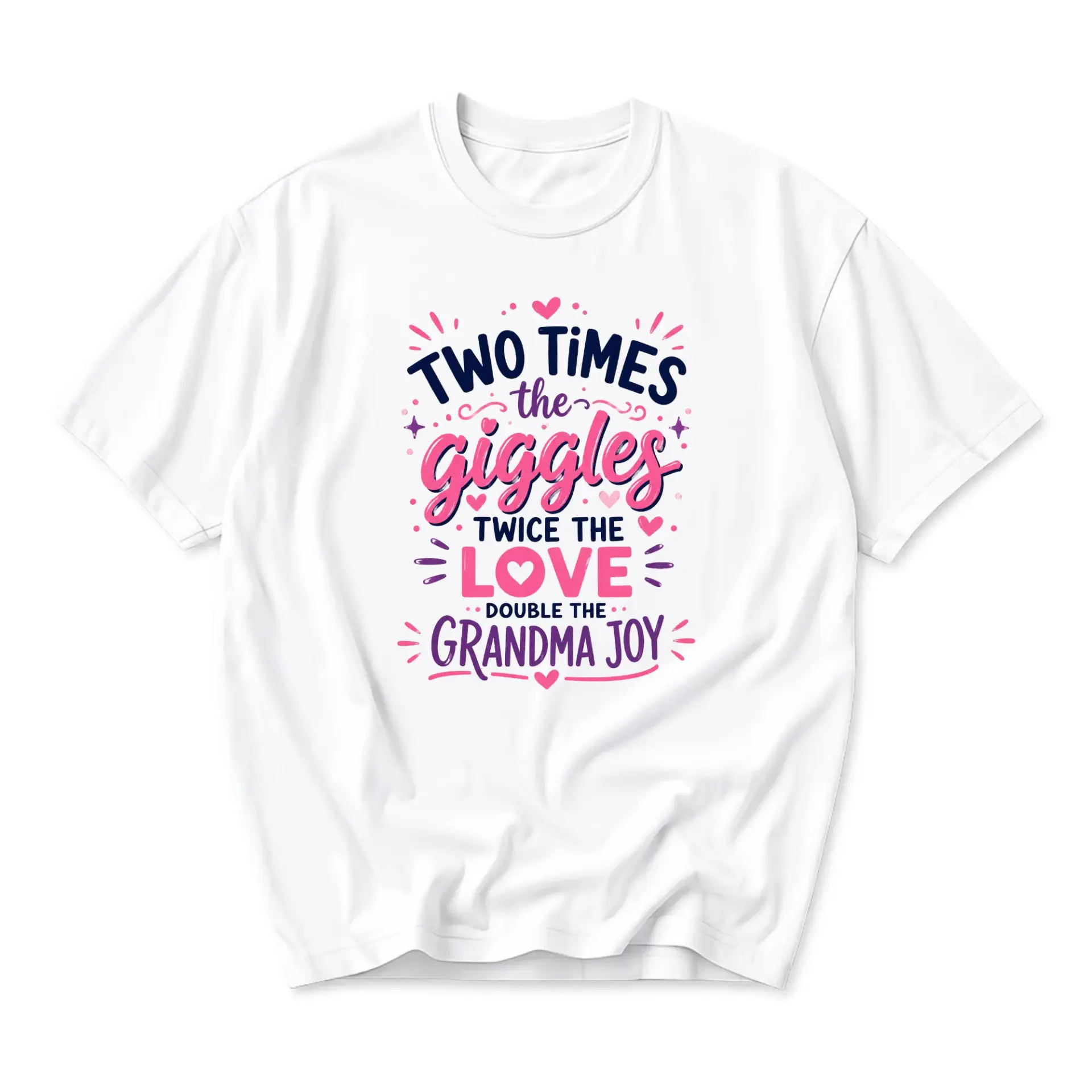 Graphic Tee Unisex Crew Neck Shirt Two Times the Giggles Twice Love Double