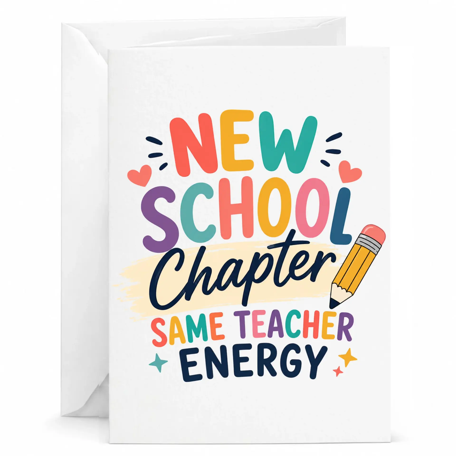 Greeting Card Chapter Same Teacher Energy Motivational Note for Professional Appreciation and