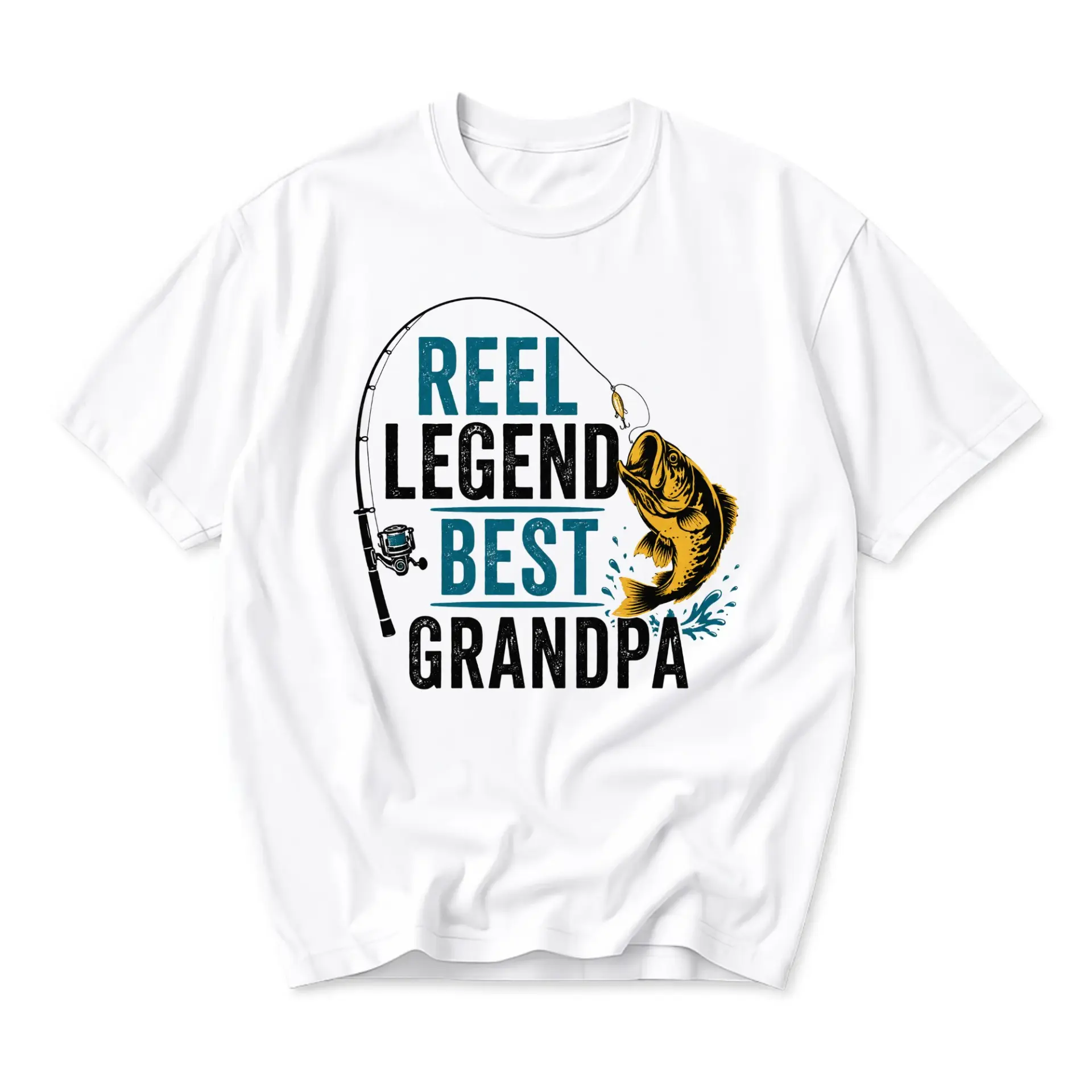Funny Shirt Reel Legend Best Grandpa Fishing Graphic Tee for Outdoor