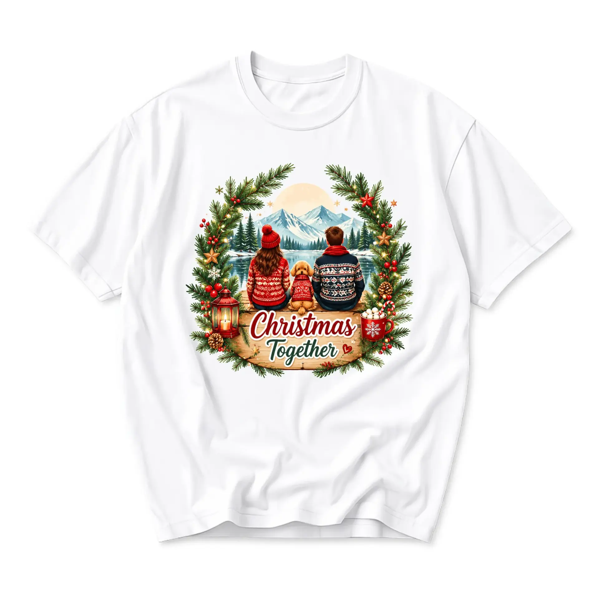 Graphic Tee Christmas Together Holiday Sweater Design Unisex Crew Neck