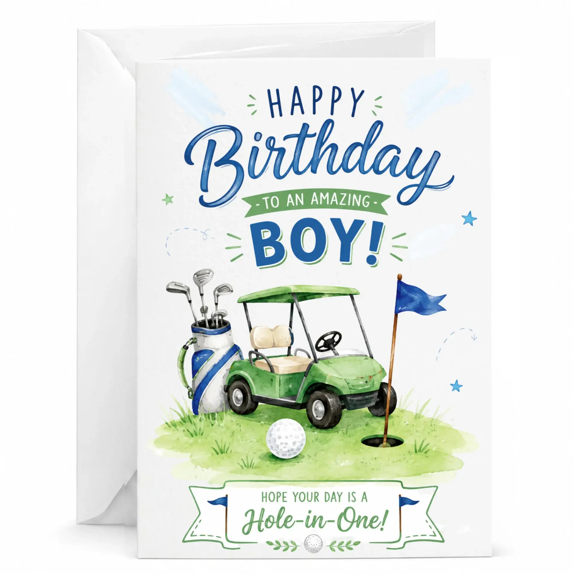 Birthday Card for Golf Lover Featuring Cart Illustration and Funny Themed Special