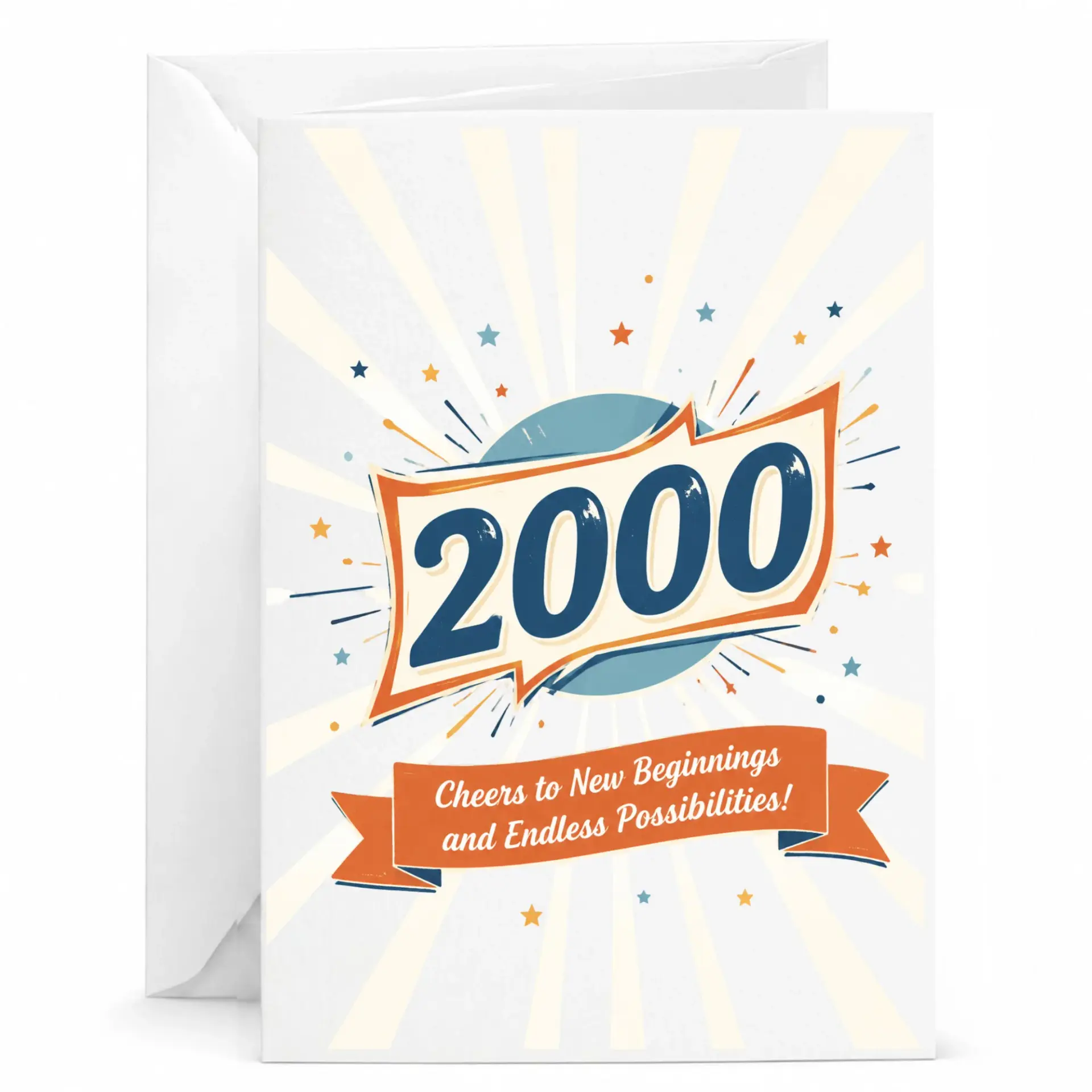 Greeting Card for 2000 Milestone Celebration Cheers to New Beginnings and Endless Possibilities Achievement Card
