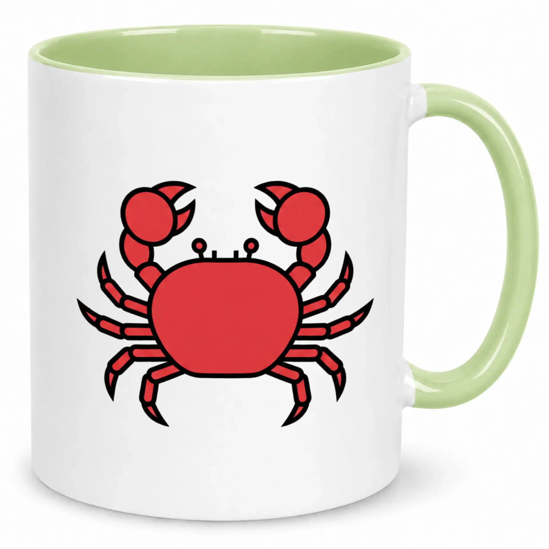 Ceramic Coffee Mug with Vibrant Cartoon Crab Design, 11 Oz or 15 Oz Option, Durable Drinkware for Home or Office Kitchen