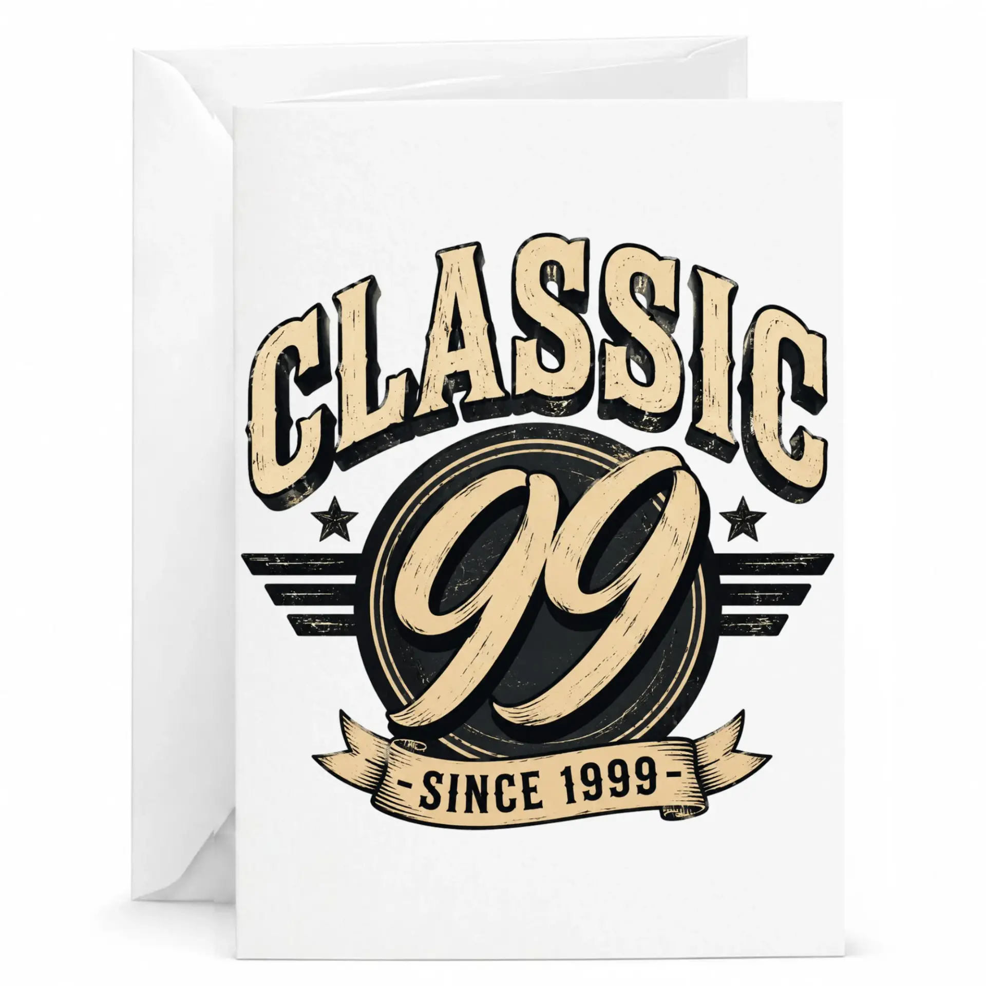 Birthday Card Classic 99 Since 1999 Vintage Style Greeting Card for Milestone Celebration Anniversary Keepsake