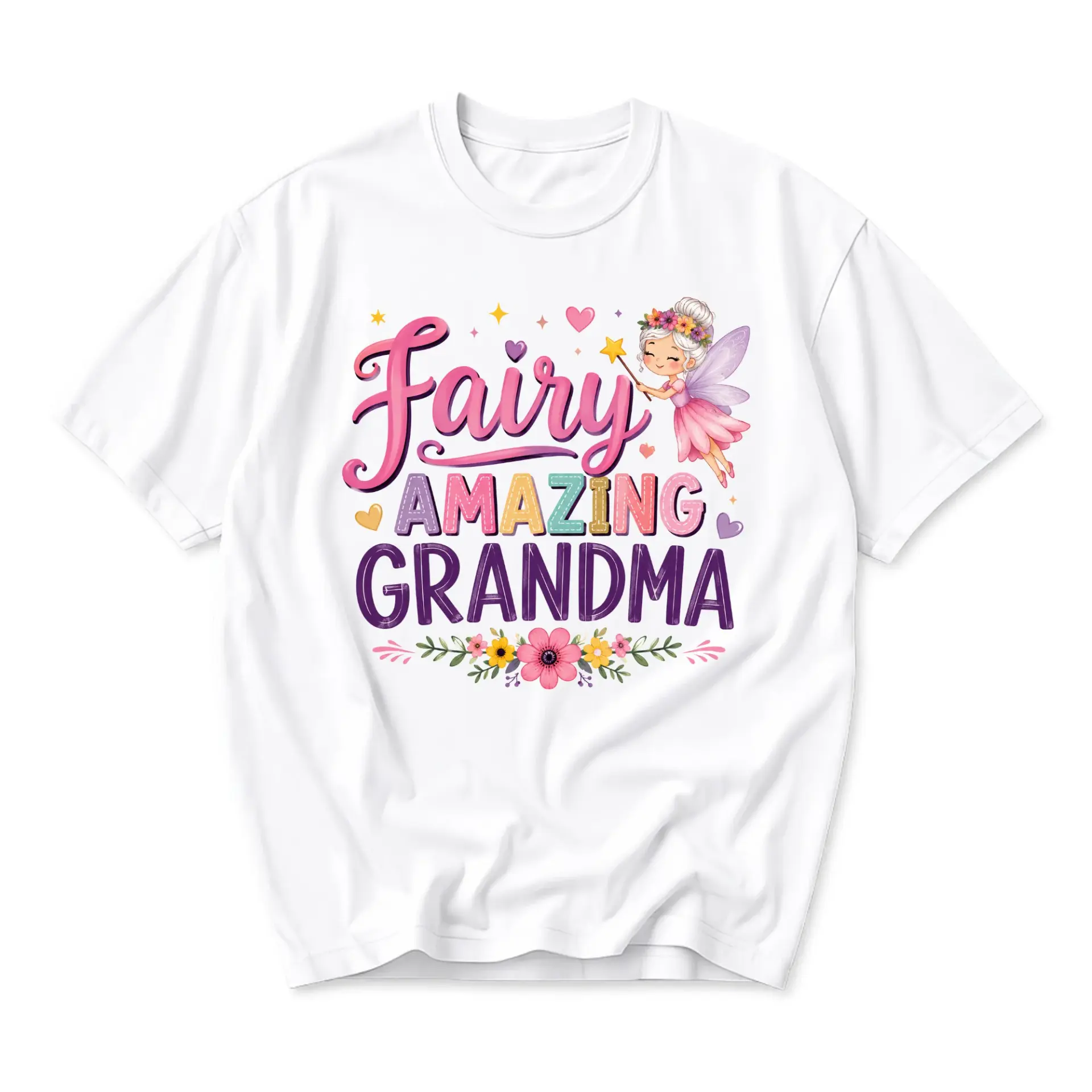 Graphic Tee Fairy Amazing Grandma Design Cute Illustrative Print Unisex