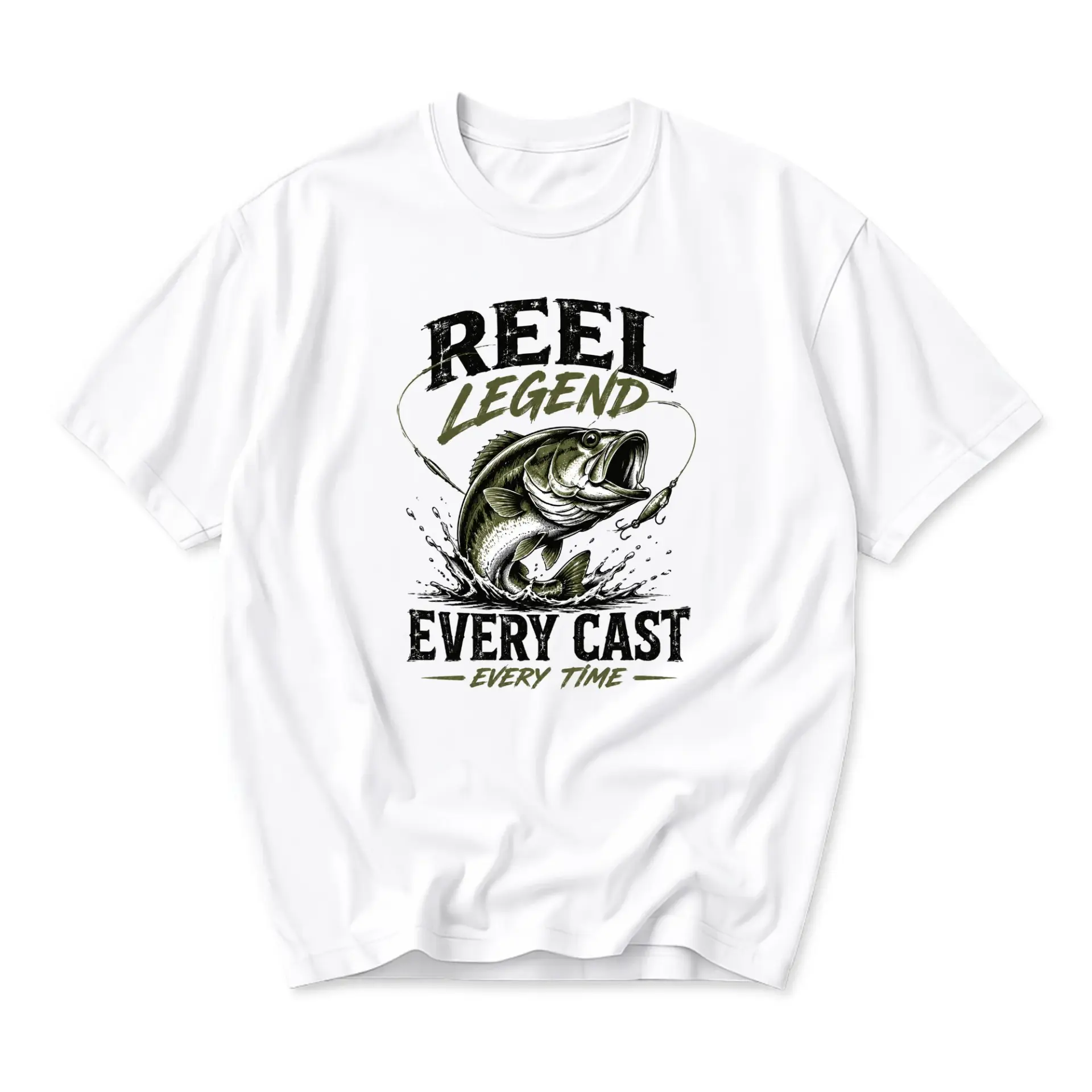 T-shirt Reel Legend Graphic Tee Fishing Design Unisex Crew Neck Short