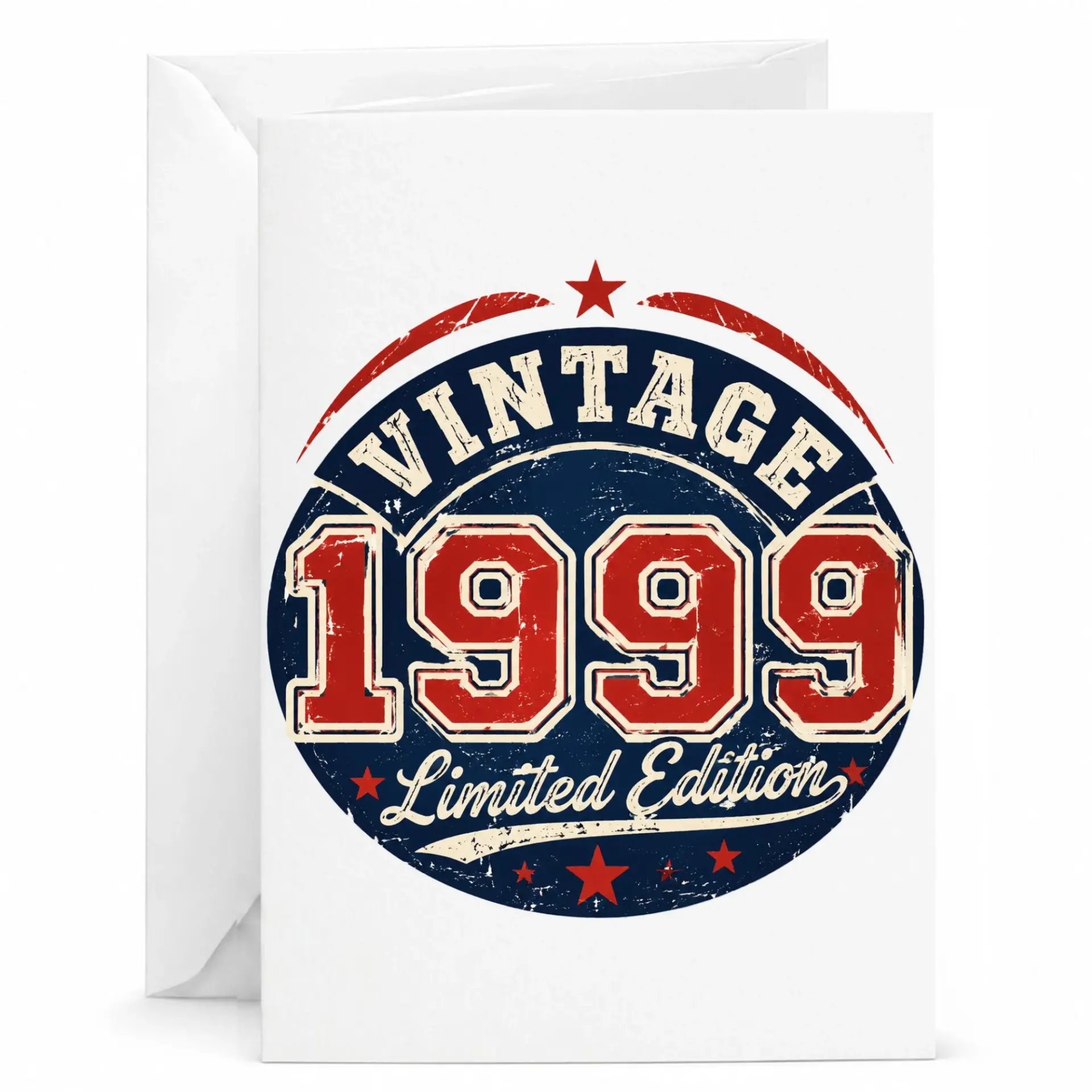 Greeting Card Vintage 1999 Limited Edition Birthday Card for Him or Her Classic Retro Style Greeting Gift with Envelope