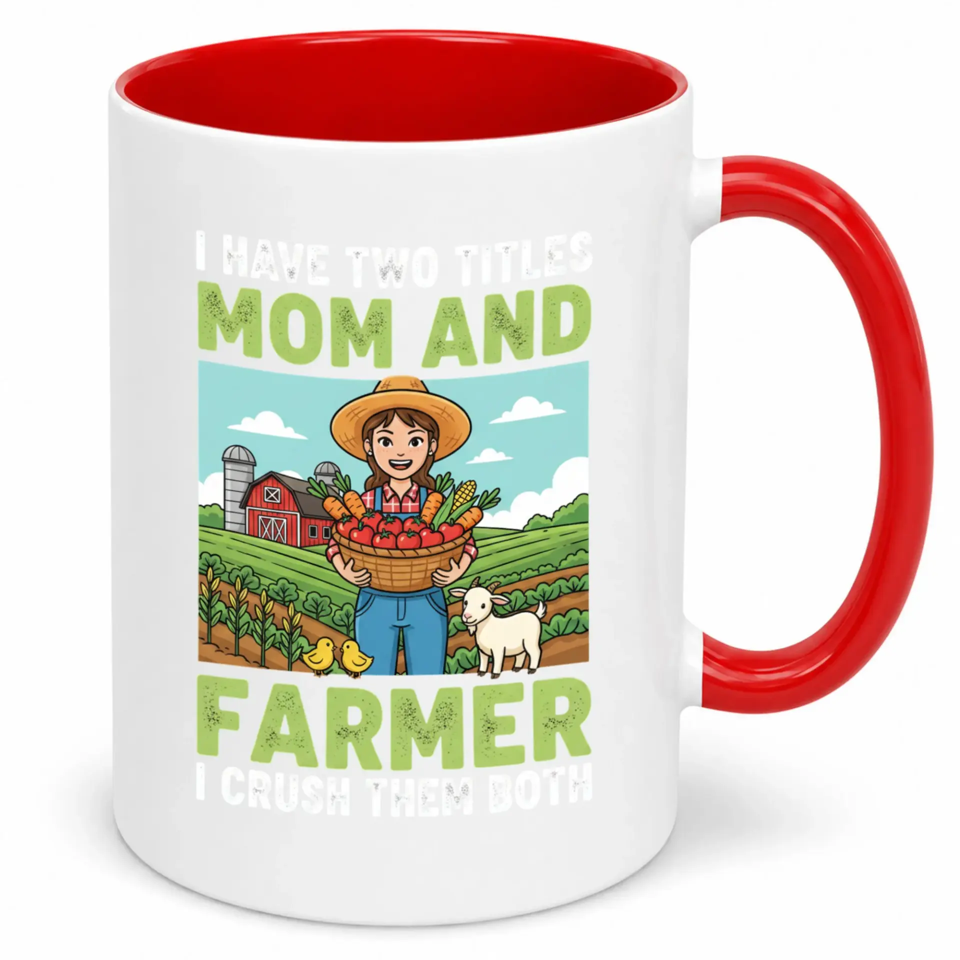 Funny Farmer Mom Coffee Mug Premium White Ceramic Cup with Humorous Farming Design Ideal Gift for and Gardeners