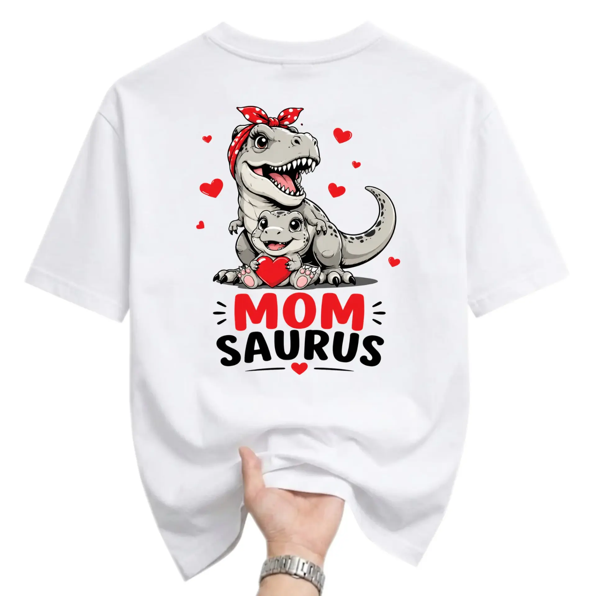 Graphic Tee Unisex Crew Neck T-Shirt Mom Saurus Dinosaur Illustration