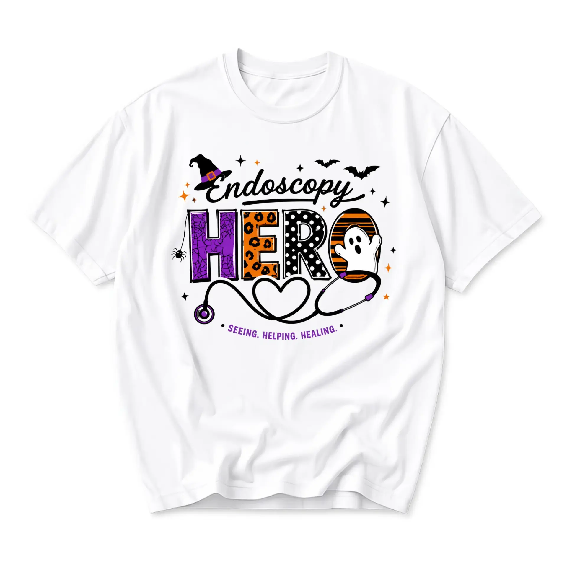 Funny Shirt Endoscopy Hero Halloween Medical Professional Graphic Tee Unisex Casual Apparel for Healthcare Workers