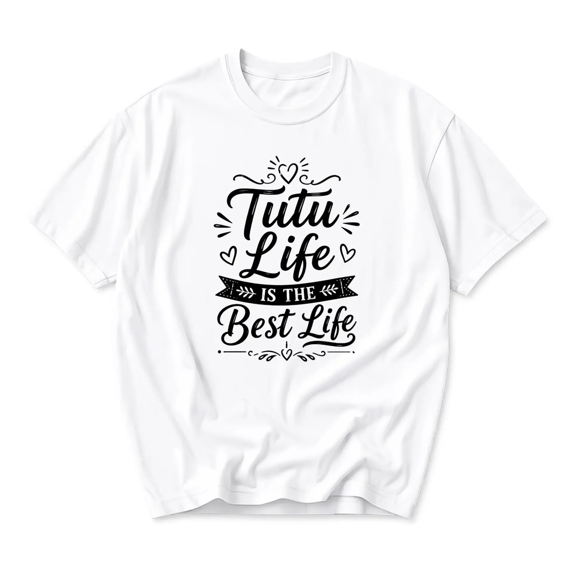 Graphic Tee Tutu Life Is the Best Unisex Crew Neck T-Shirt Soft Cotton Blend Casual Short Sleeve Everyday Top