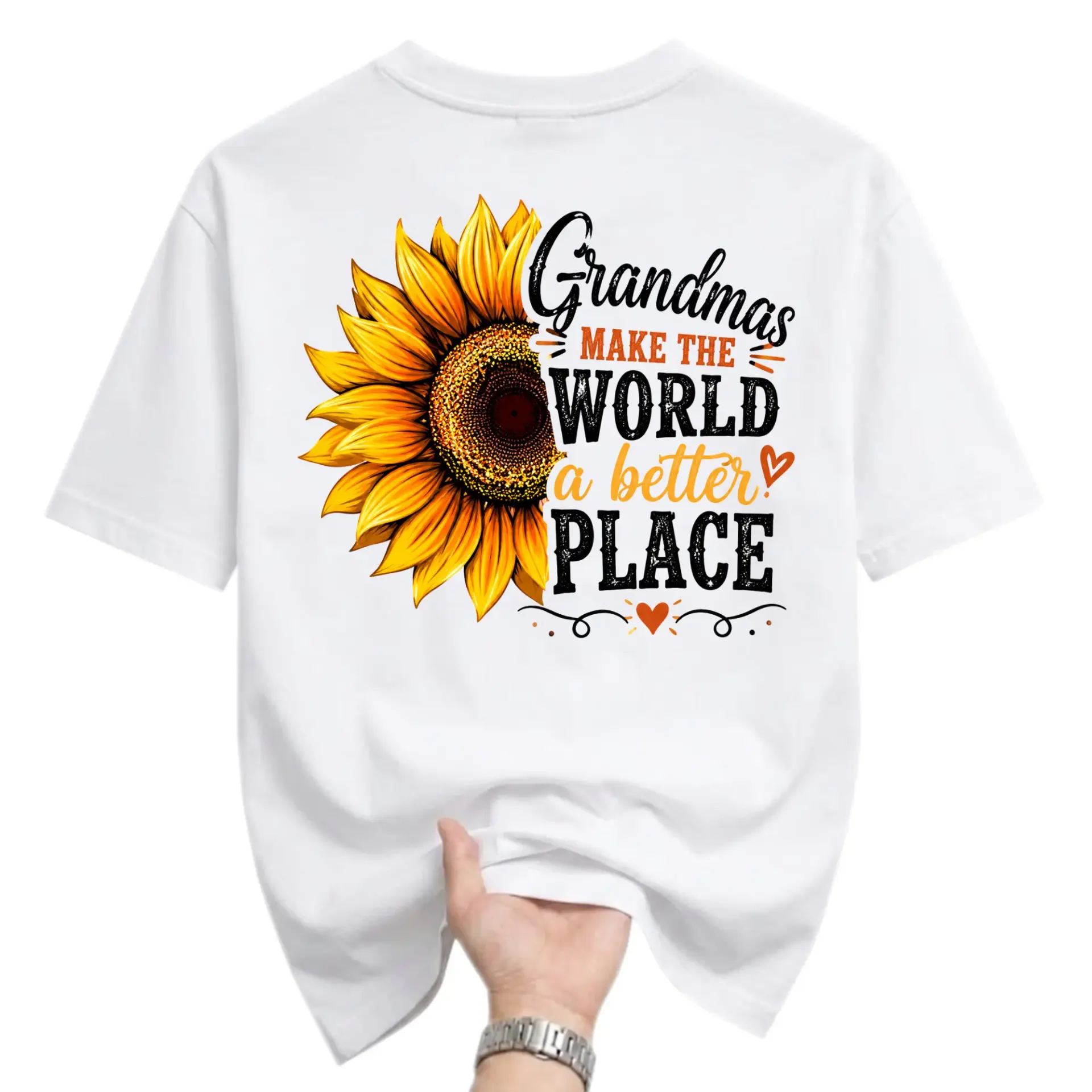 Graphic Tee Grandmas Make the World a Better Place Sunflower Shirt Floral