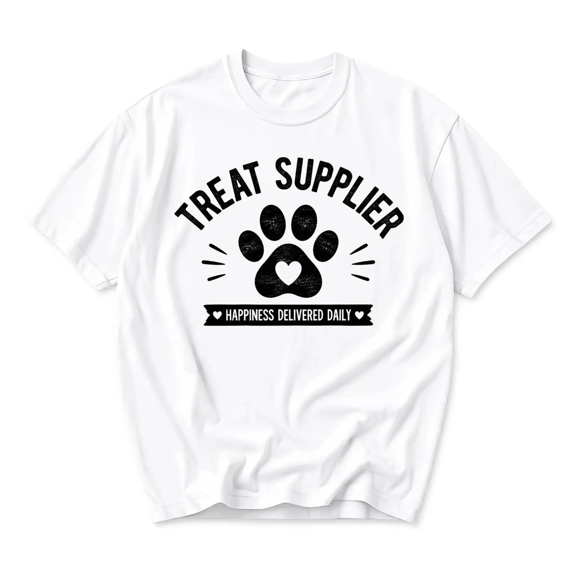 Funny Shirt Treat Supplier Graphic Tee for Pet Lovers Cute Paw Print Casual