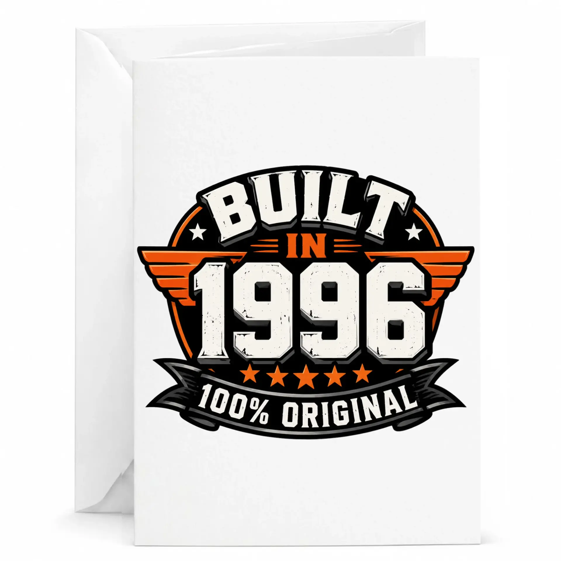 Birthday Greeting Card Built in 1996 100 Percent Original Vintage Style Design for Milestone Year Celebration