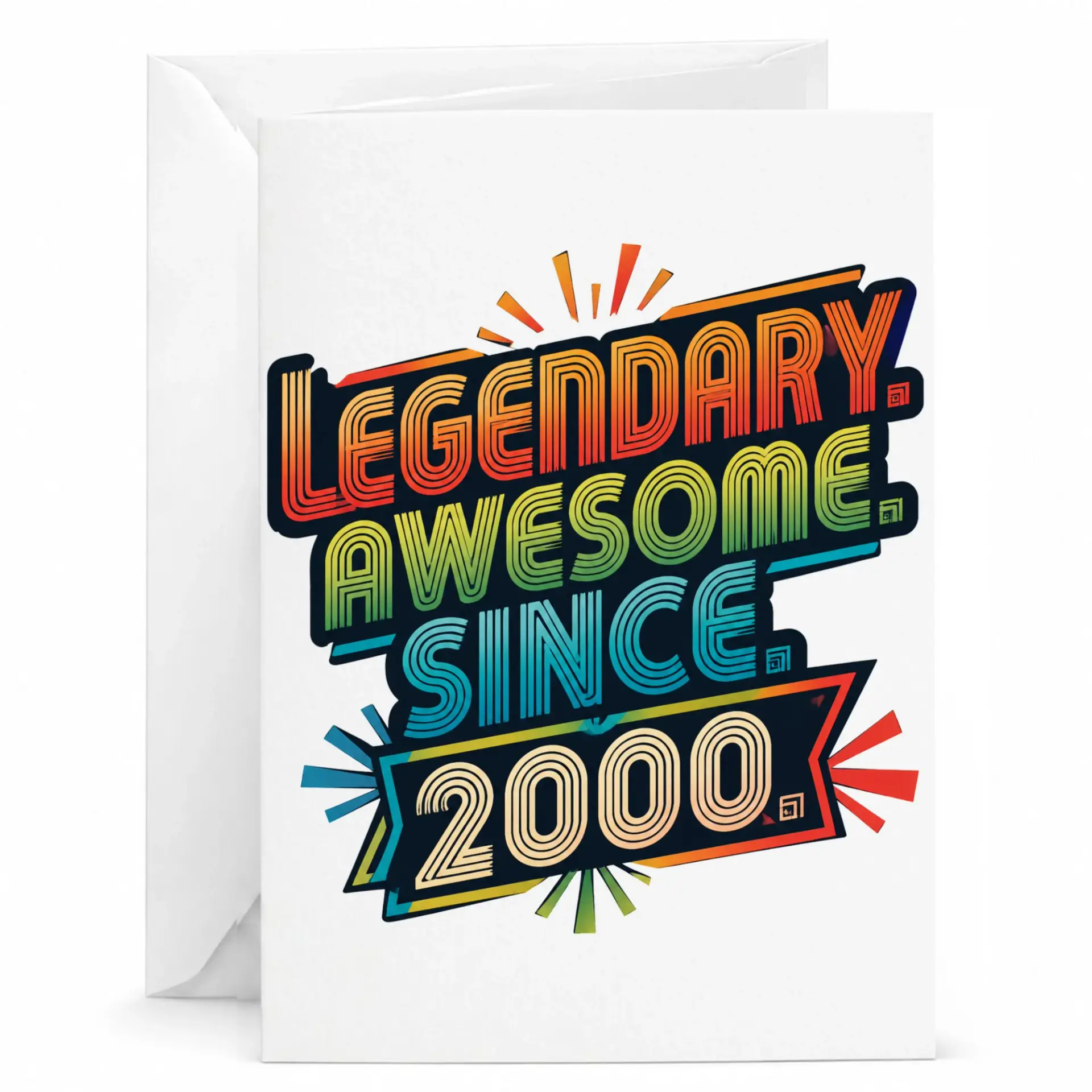 Birthday Card Legendary Awesome Since 2000 Retro Vintage Style Greeting Card for Milestone Celebration