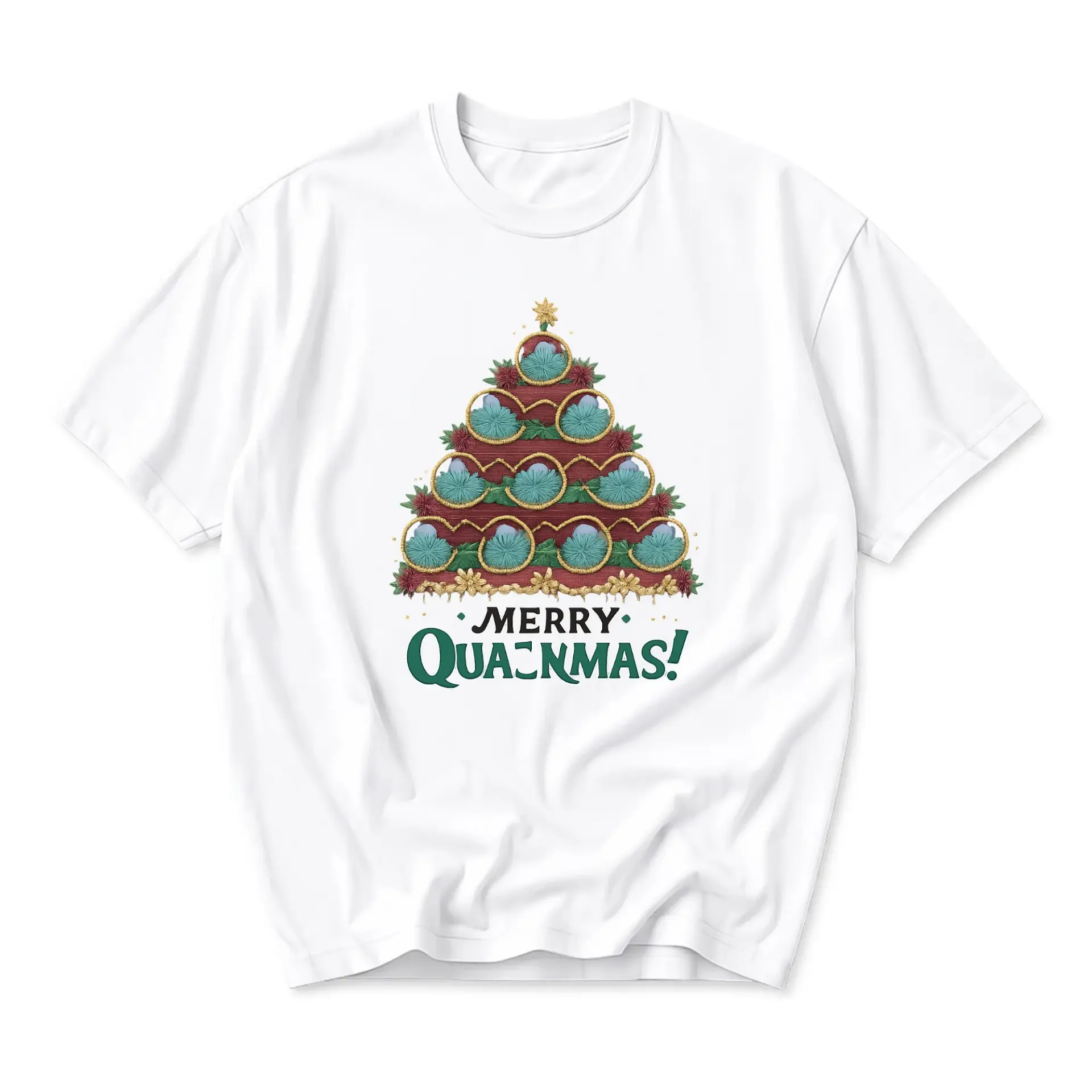 Funny Shirt Merry Quackmas Holiday Graphic Tee Unisex Short Sleeve Crew