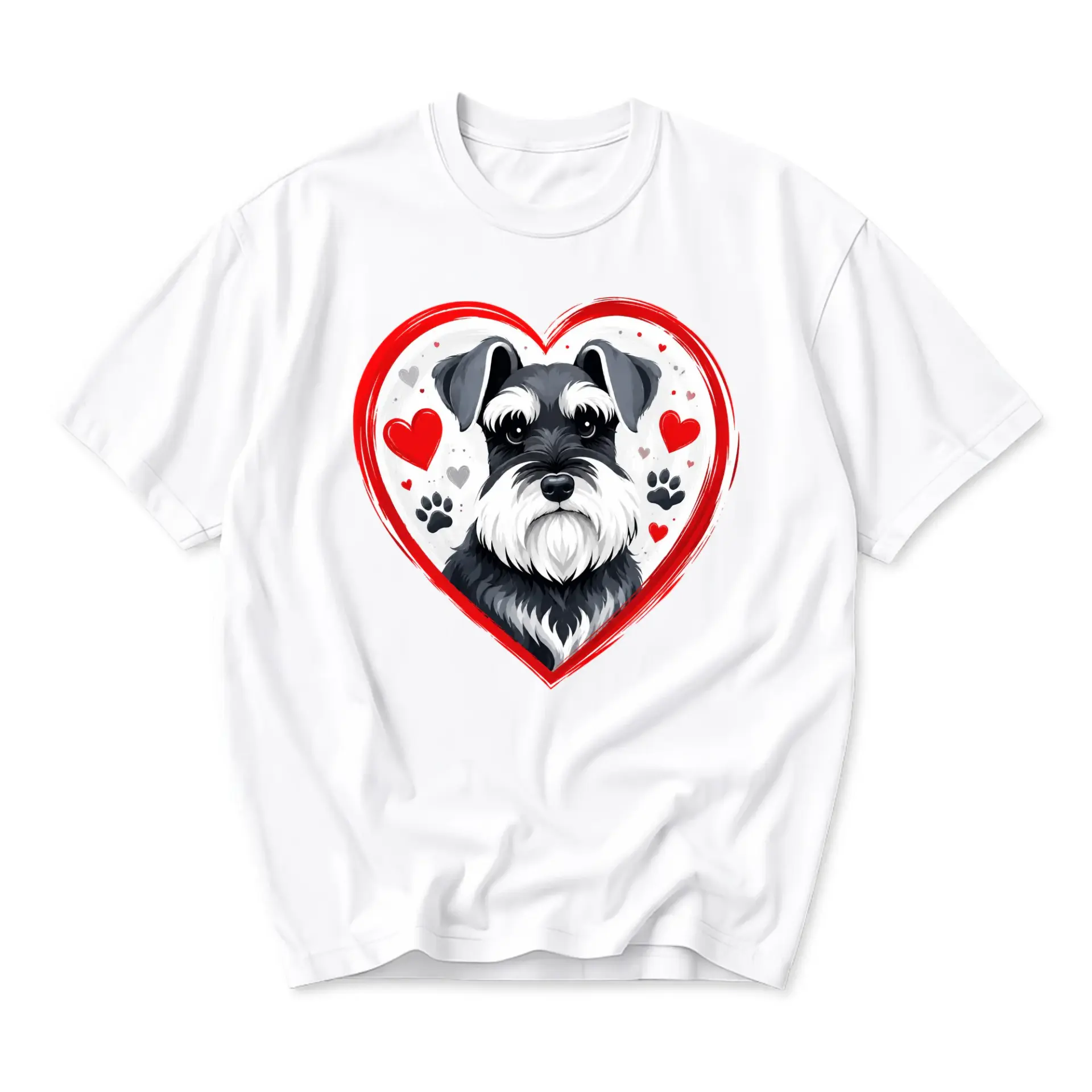 Graphic Tee Dog Lover Heart Design Unisex Crew Neck Short Sleeve Casual