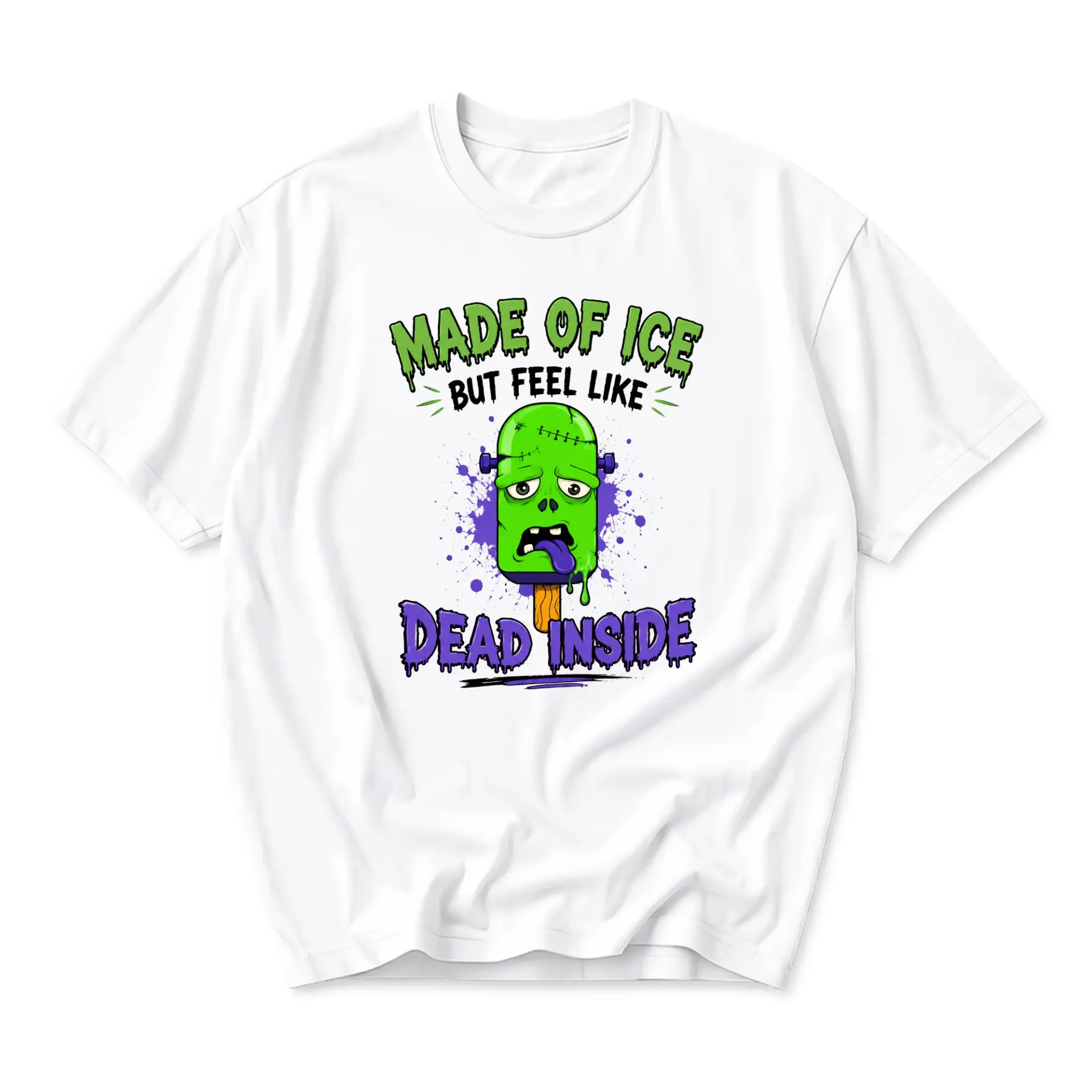 Funny Shirt Made of Ice but Feel Like Dead Inside Graphic Tee Unisex Crew Neck Short Sleeve Casual Cotton Apparel
