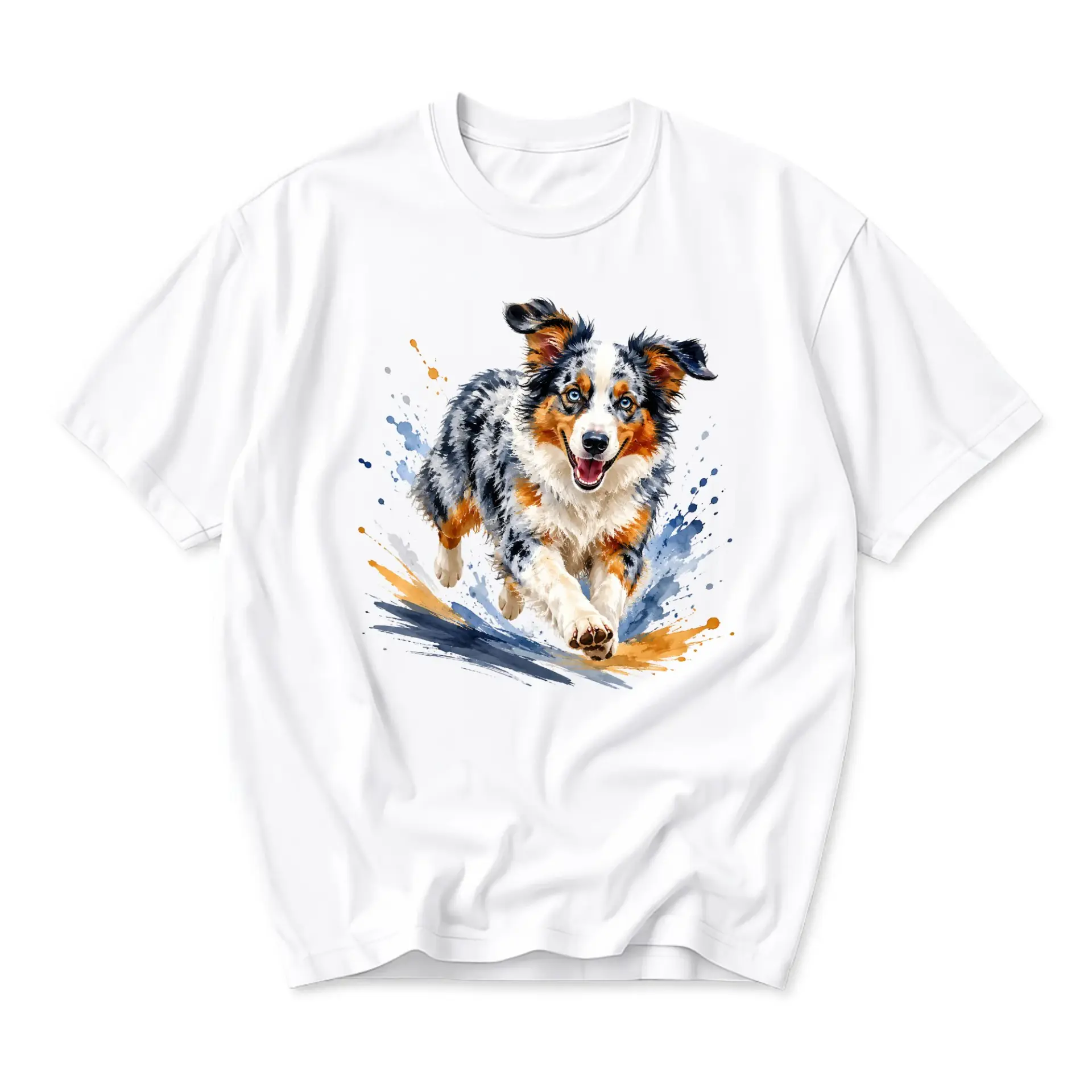 Graphic Tee Australian Portrait Artistic Dog Print Unisex Casual Crew Neck