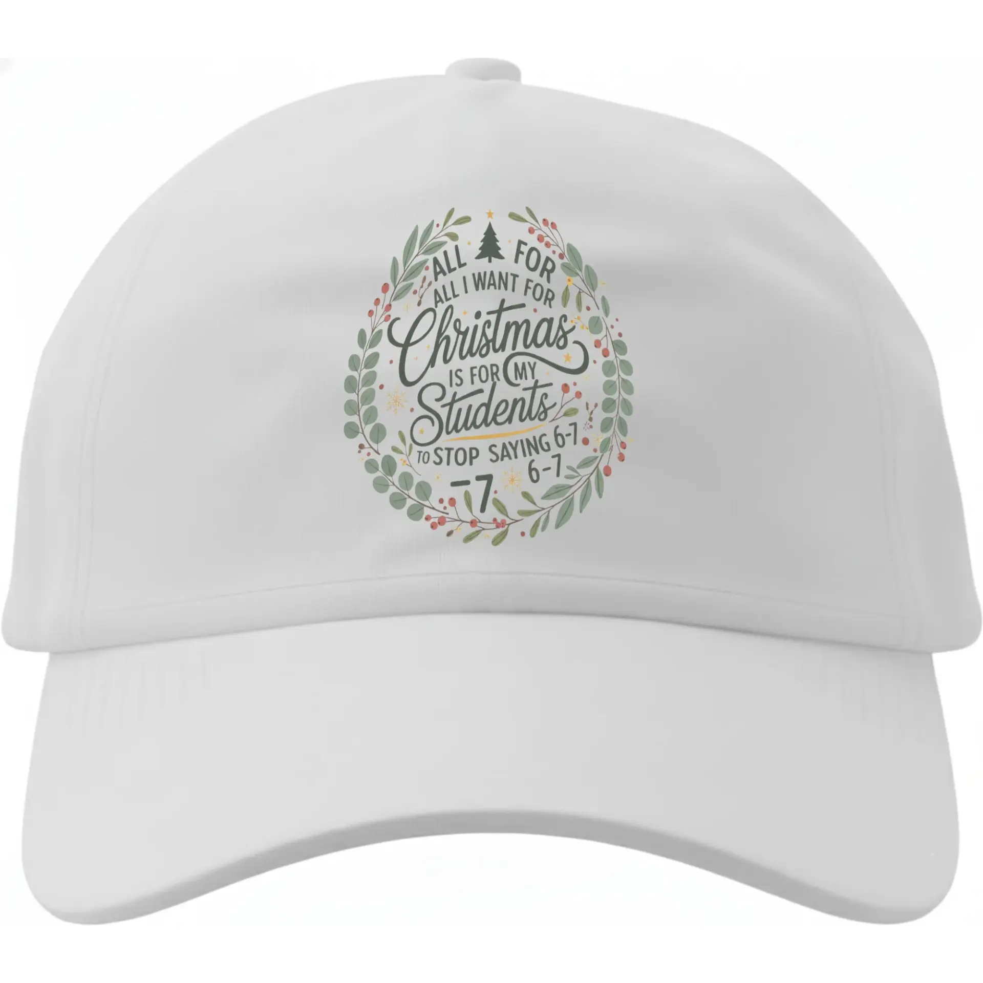Dad Hat Funny Teacher Christmas Quote Baseball Cap Embroidered Style Graphic Holiday Cotton Adjustable Casual Unisex