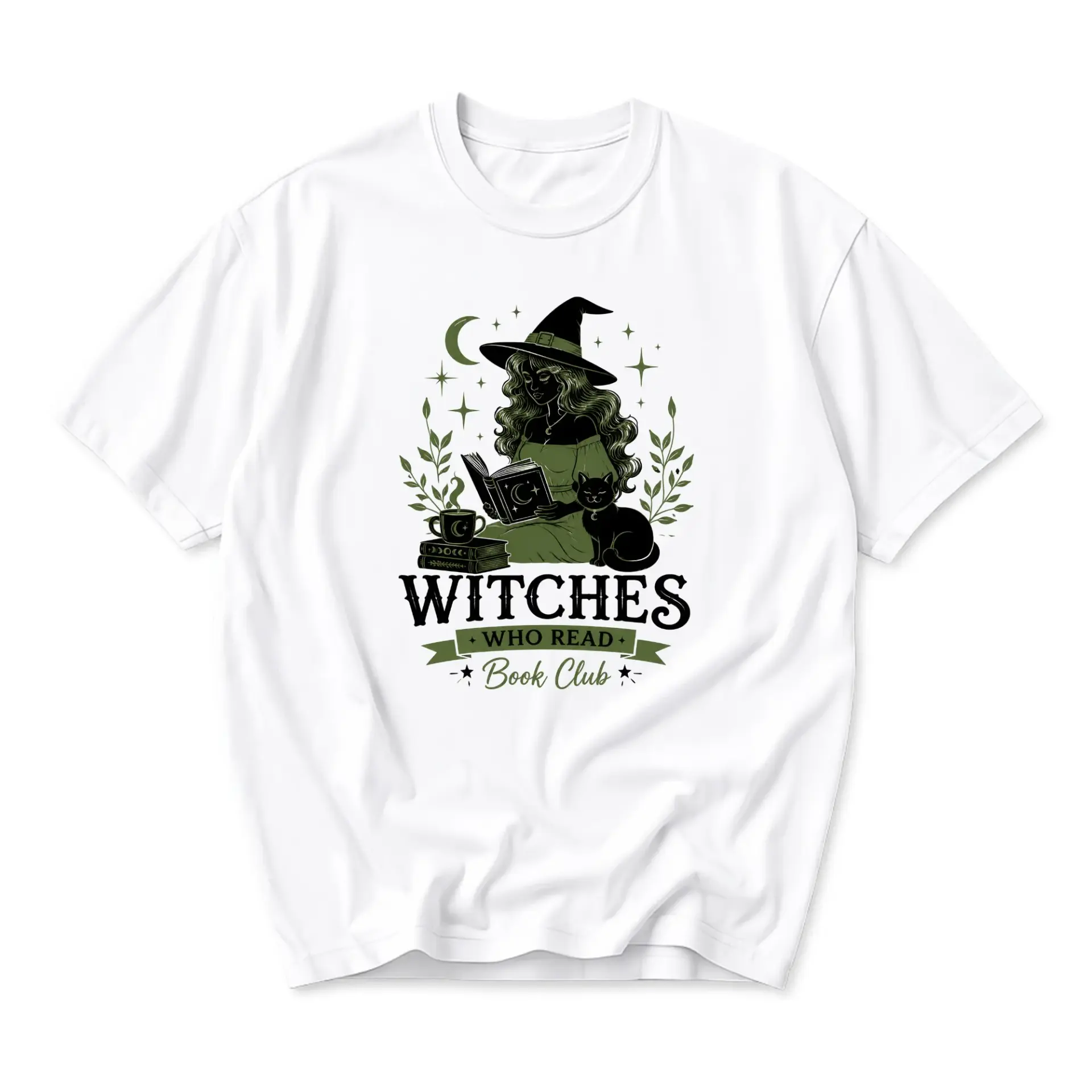 T-shirt Witches Who Read Book Club Graphic Tee Casual Unisex Crew Neck Top for Literature Lovers and Fantasy Fans
