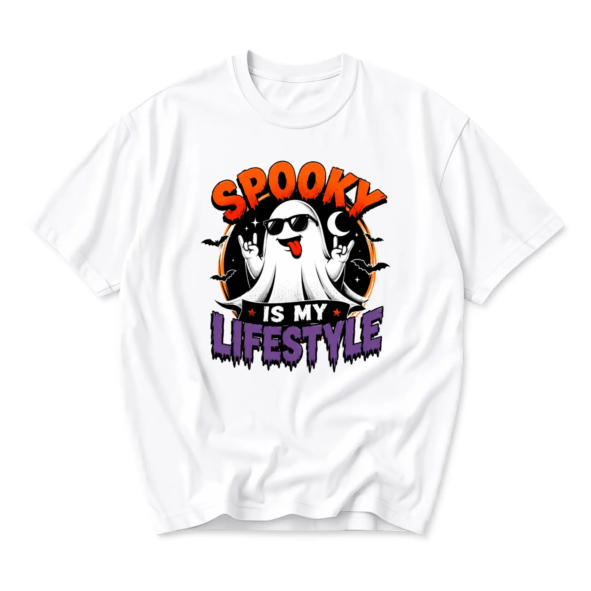 Funny Shirt Spooky Is My Lifestyle Graphic Tee for Fall Season Casual Wear and Festive Holiday Apparel Unisex Cotton