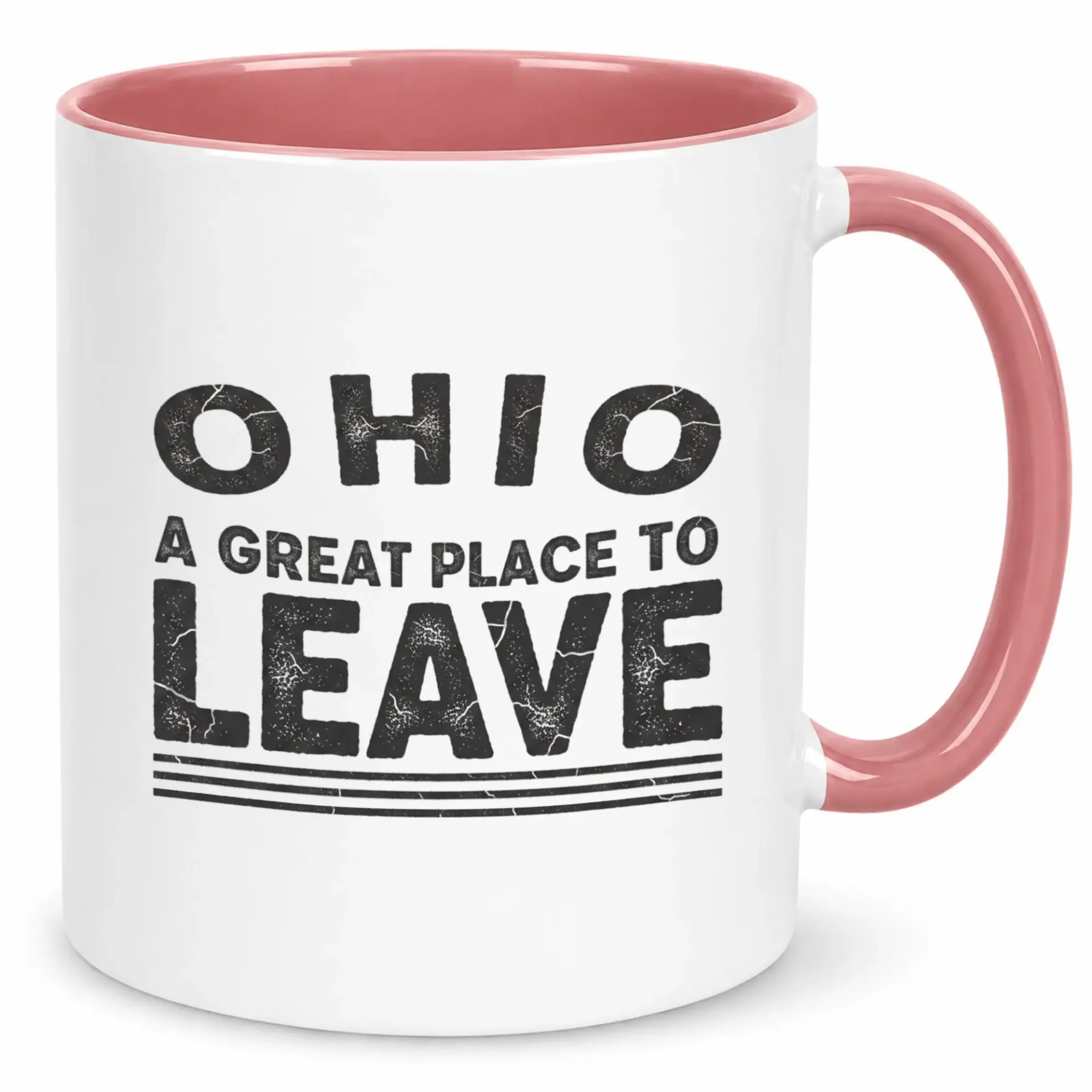 Funny Ceramic Coffee Mug with Humorous 'ohio a Great Place to Leave' Quote Design, Sarcastic Home Kitchen Drinkware