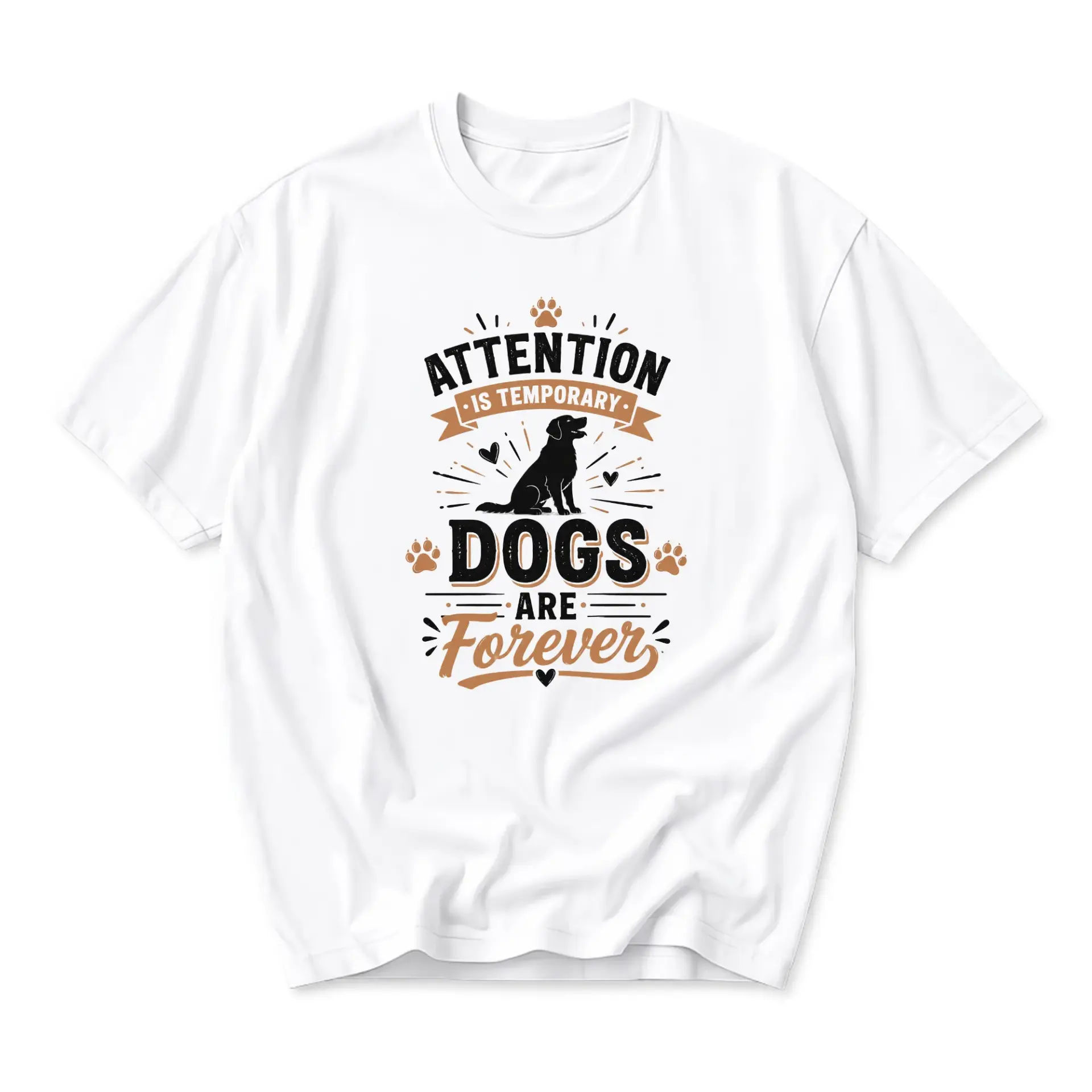 Funny Shirt Attention Is Temporary Are Forever Graphic Printed Unisex Crew