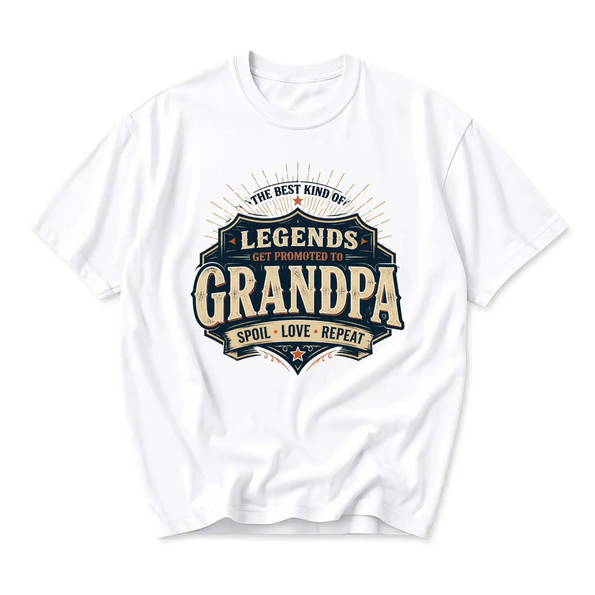Funny Shirt the Best Kind of Legends Get Promoted to Grandpa Casual Unisex Crew Neck Graphic Printed Short Sleeve Tee