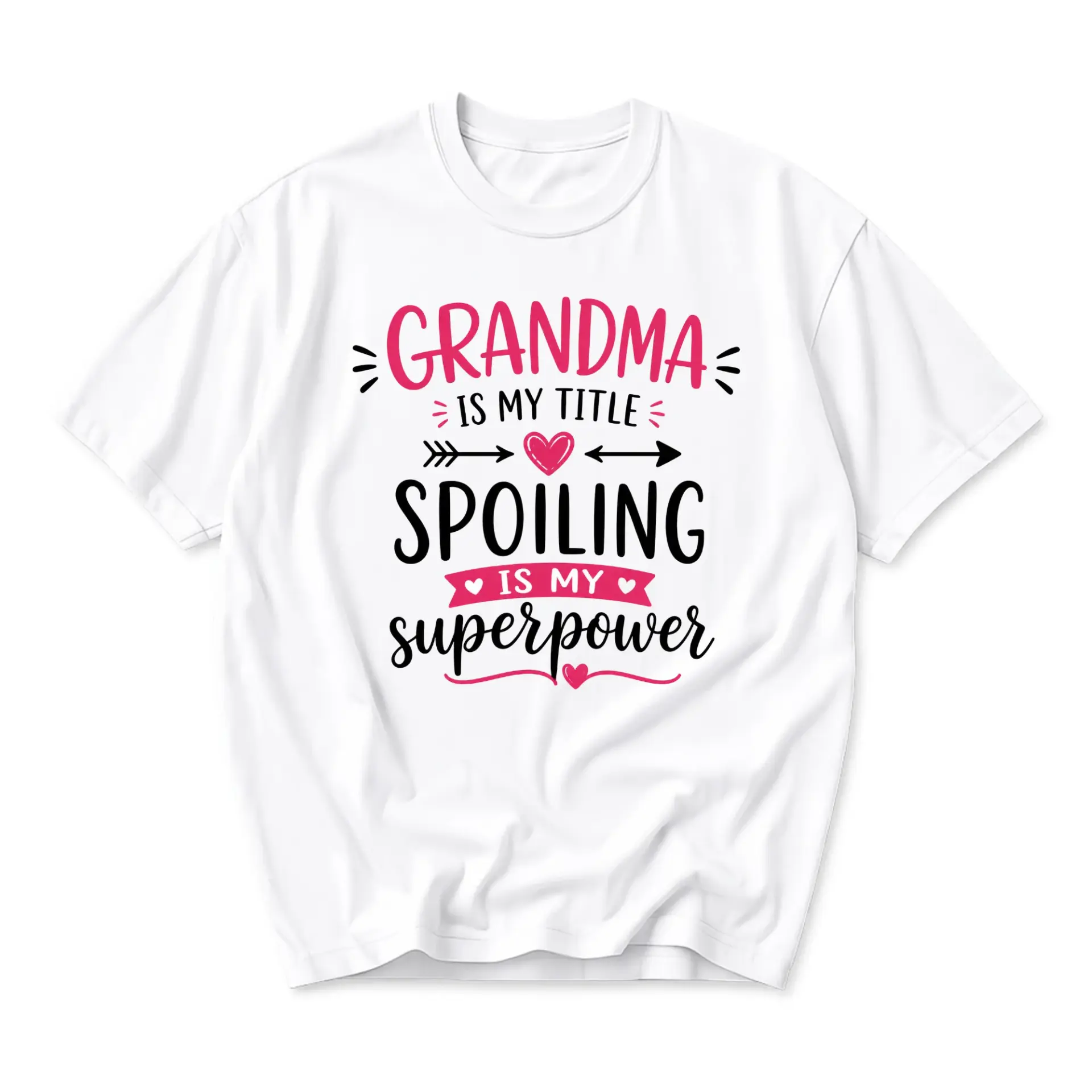 Funny Shirt Grandma Is My Spoiling Is My Superpower Unisex Graphic Printed T-Shirt Casual Everyday Apparel