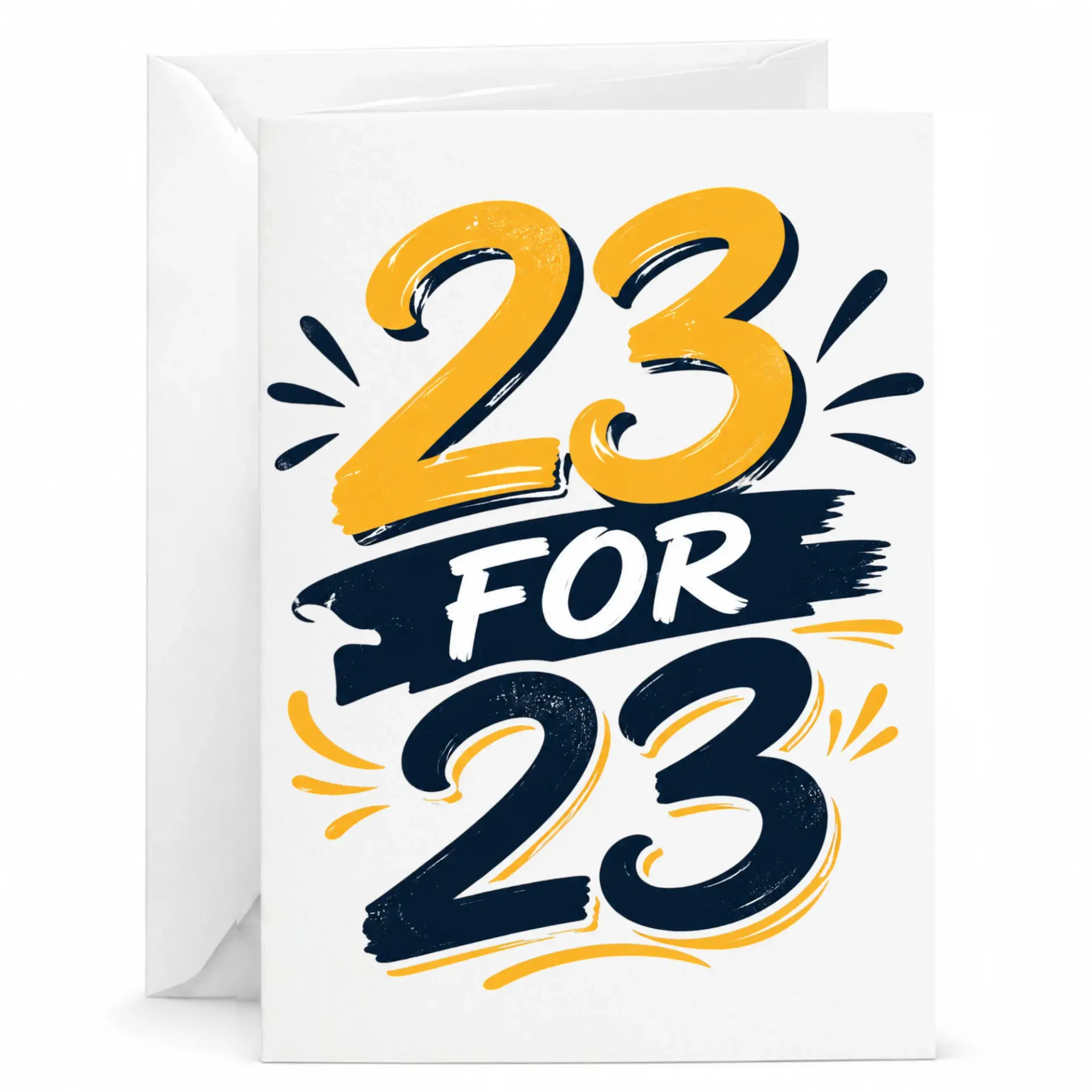 Birthday Card 23 for 23 Funny Milestone Greeting Card for Twenty Third Birthday Celebration with Matching White Envelope