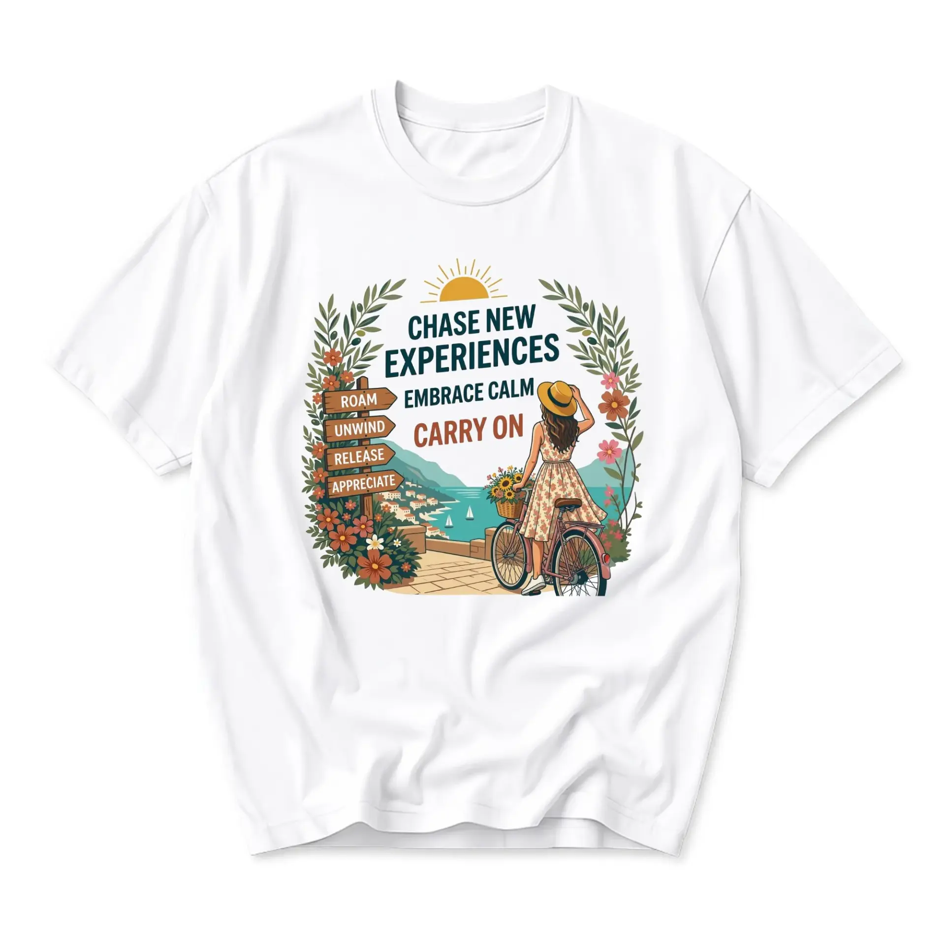 Graphic Tee Unisex Crew Neck Short Sleeve Shirt Nature Inspired Travel Illustration Casual Summer Clothing Top