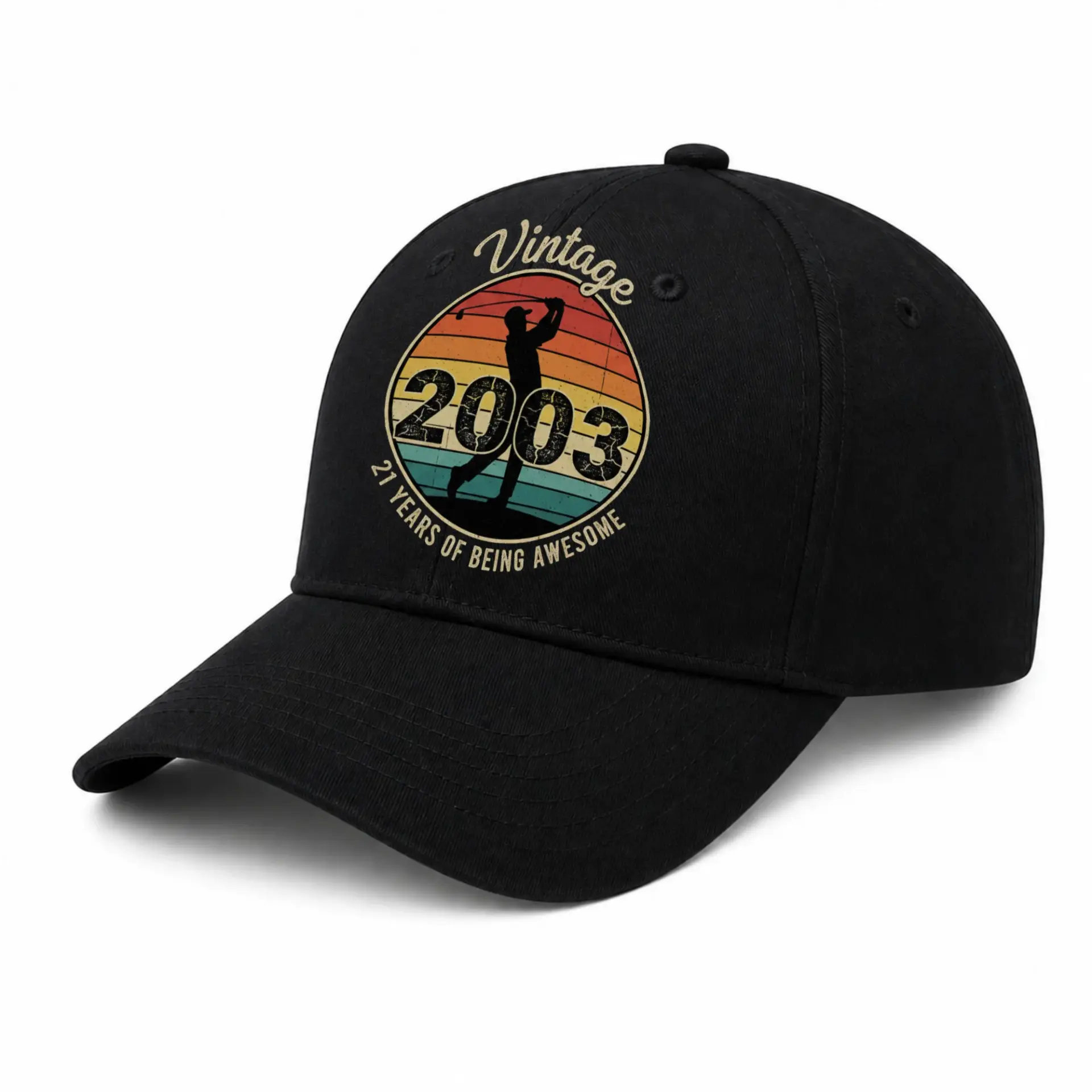 Baseball Cap Vintage 2003 Golf Themed Graphic Hat for Birthday Gift Idea