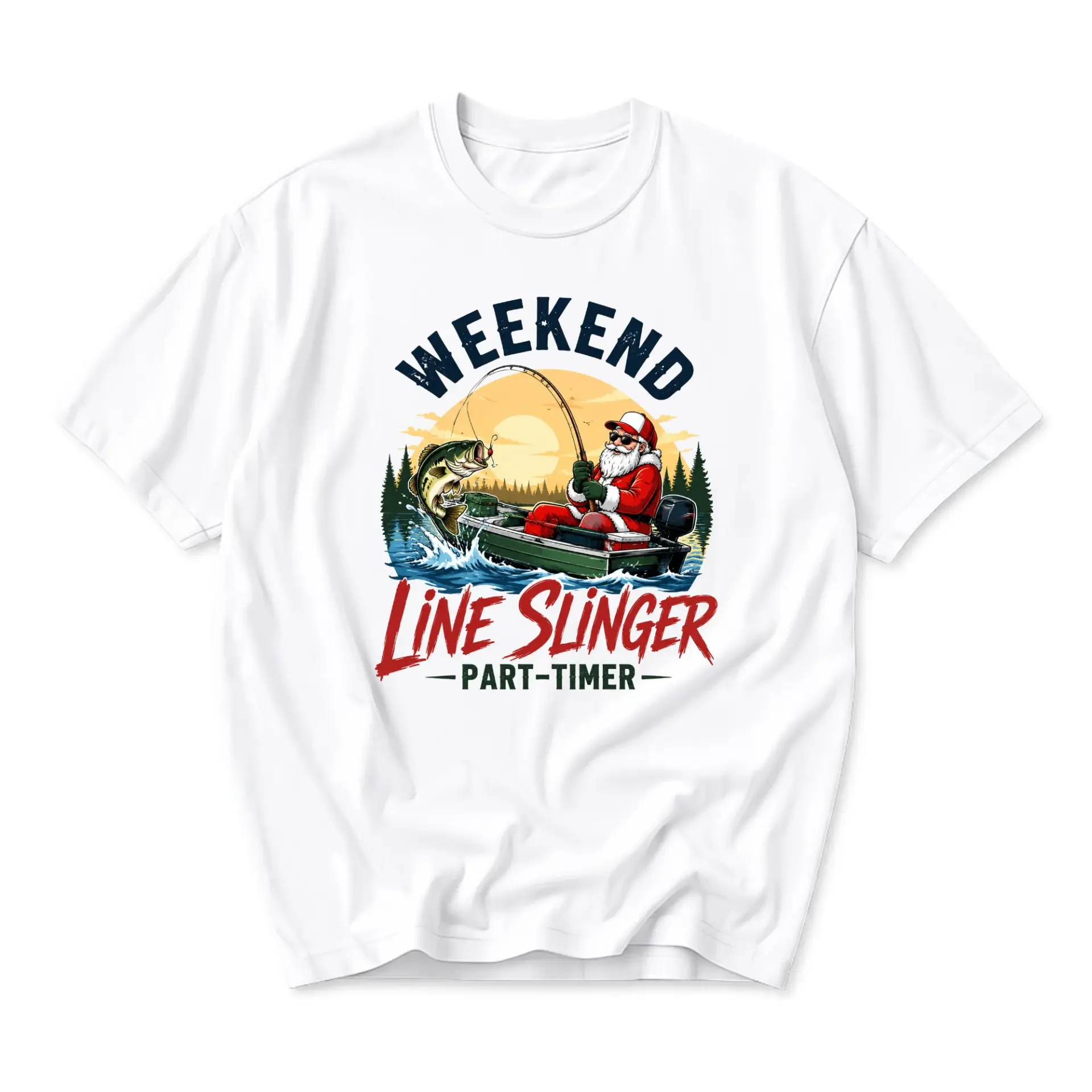 Funny Shirt Weekend Line Slinger Part Timer Graphic Tee for Men and Women