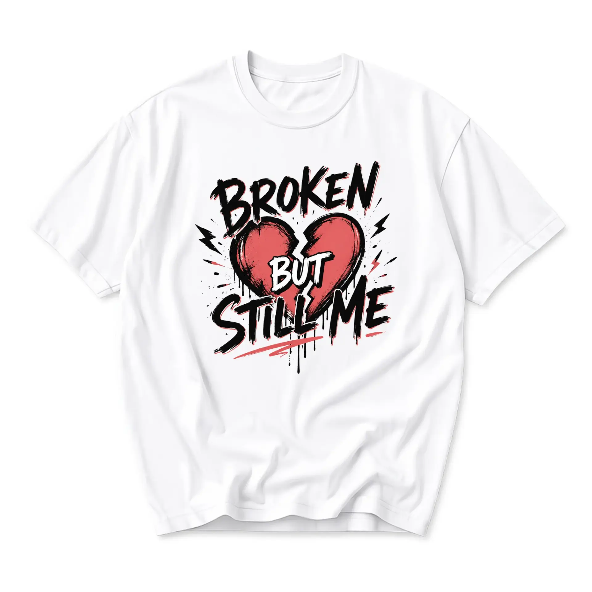 Funny Shirt Broken but Still Me Graphic Tee Unisex Casual Streetwear Cotton Blend Short Sleeve Crew Neck Top