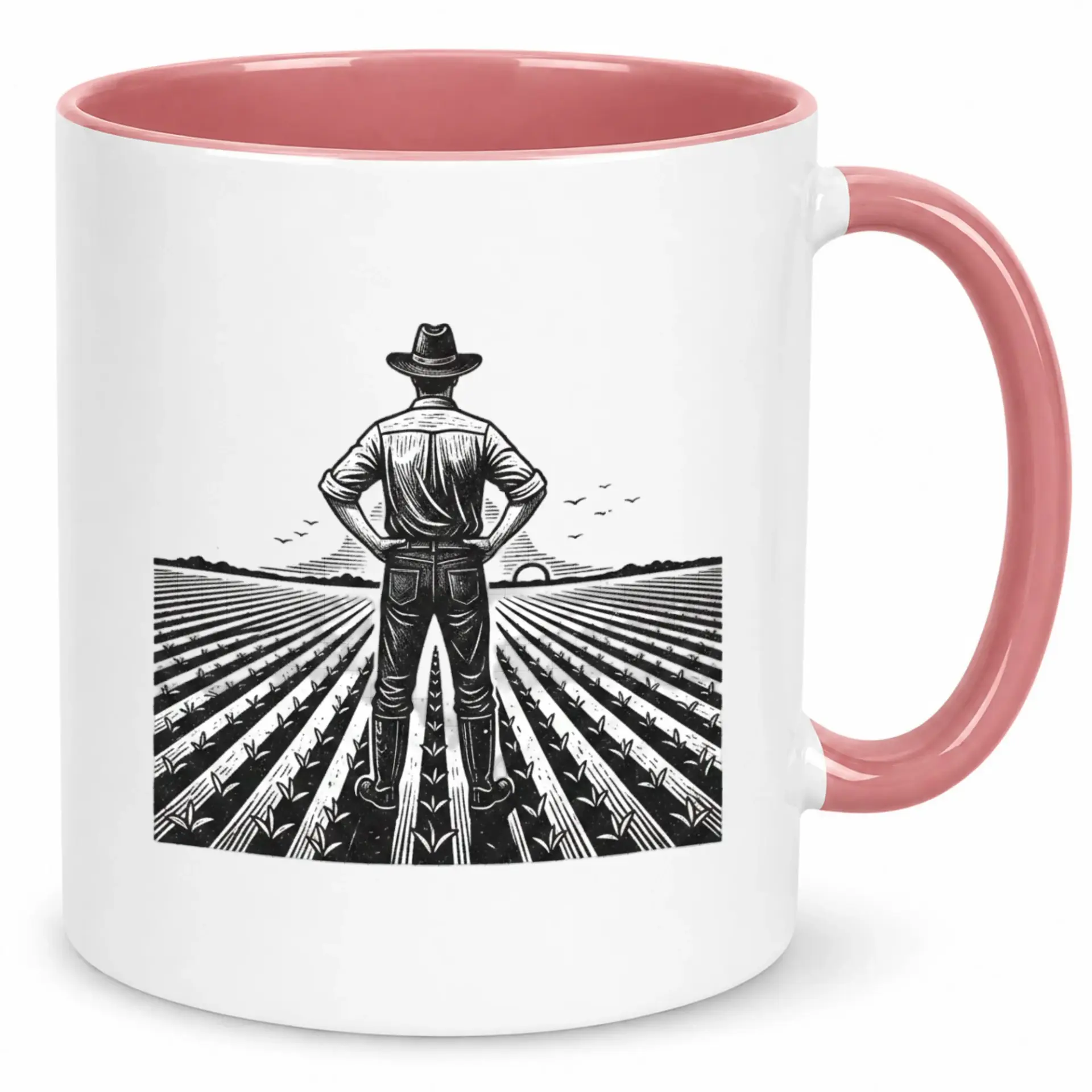 Ceramic Coffee Mug with Farmer Design Rural Farm Agriculture Themed Drinkware Hardworking Gift Idea 11 Oz or 15 Oz Cup
