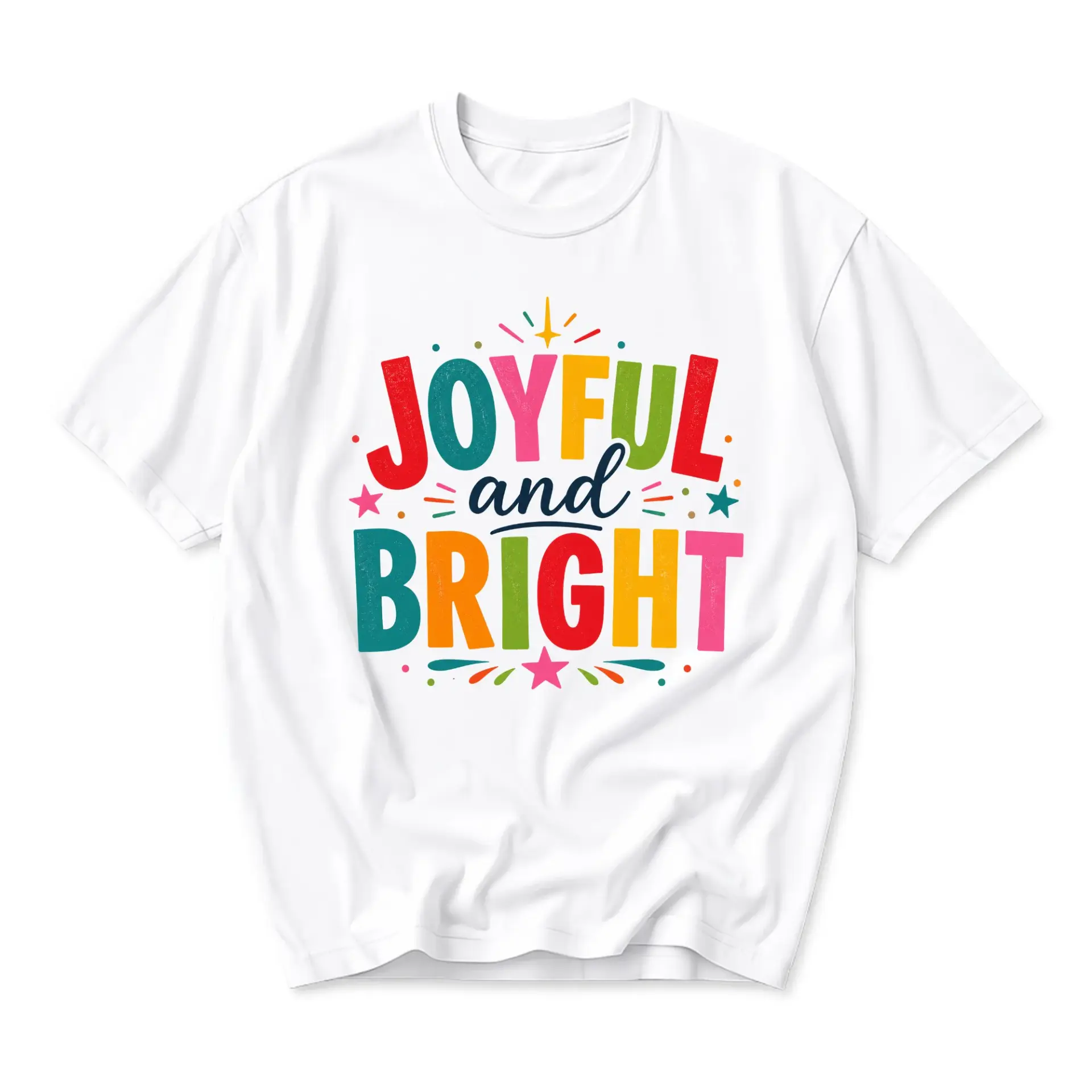 Graphic Tee Joyful and Bright Holiday Typography Unisex Shirt Comfortable