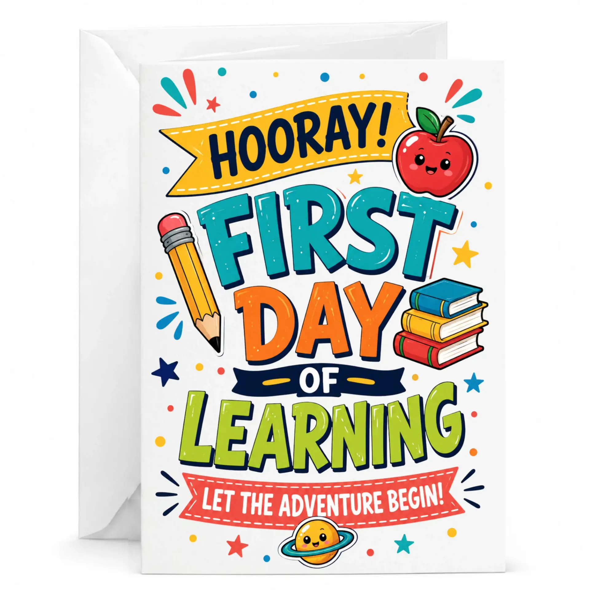 Greeting Card First Day of Adventure Note for and Educational
