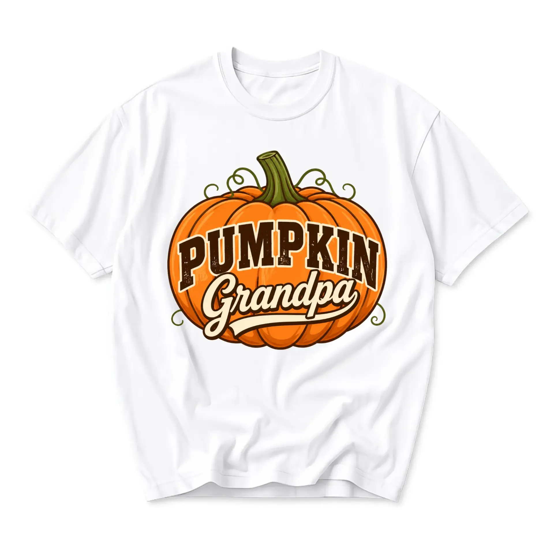 Graphic Tee Pumpkin Grandpa Shirt Funny Autumn Fall Holiday Seasonal Unisex Crew Neck Short Sleeve Casual Cotton Top