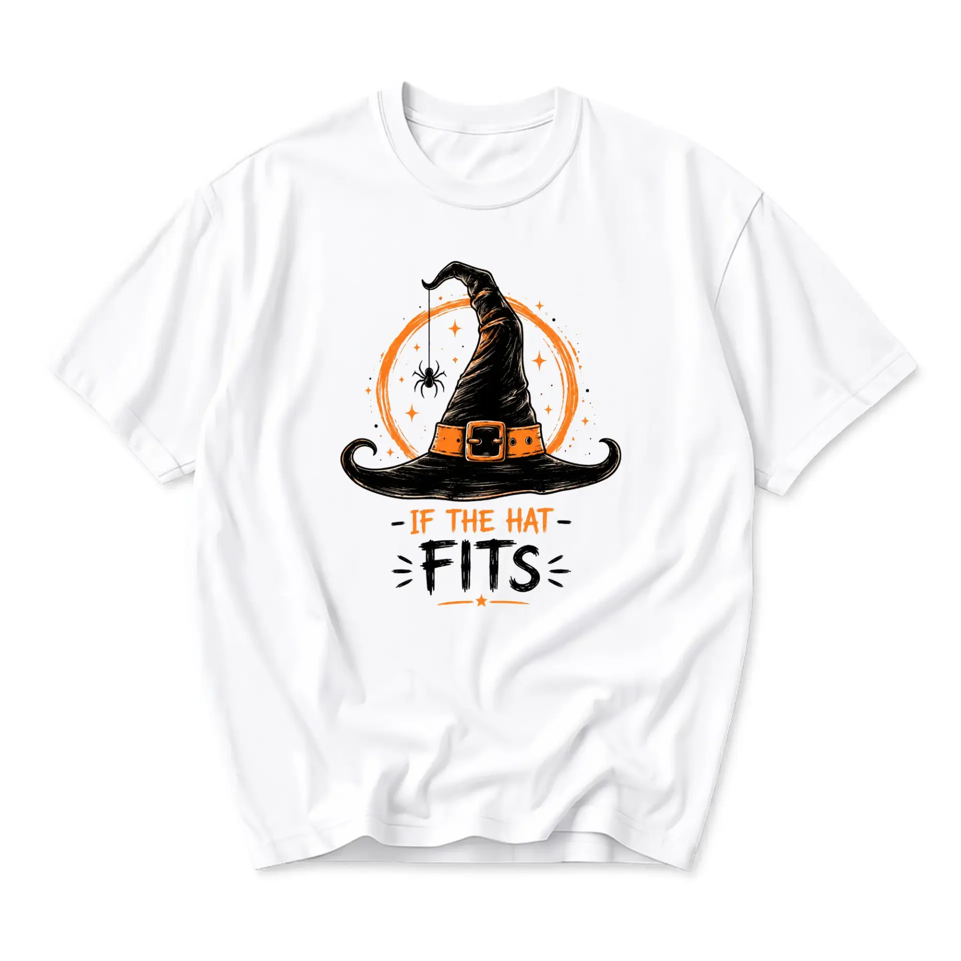 Funny Shirt If the Hat Fits Witch Hat Graphic Tee for Seasonal Casual Wear and Everyday Comfortable Cotton Apparel