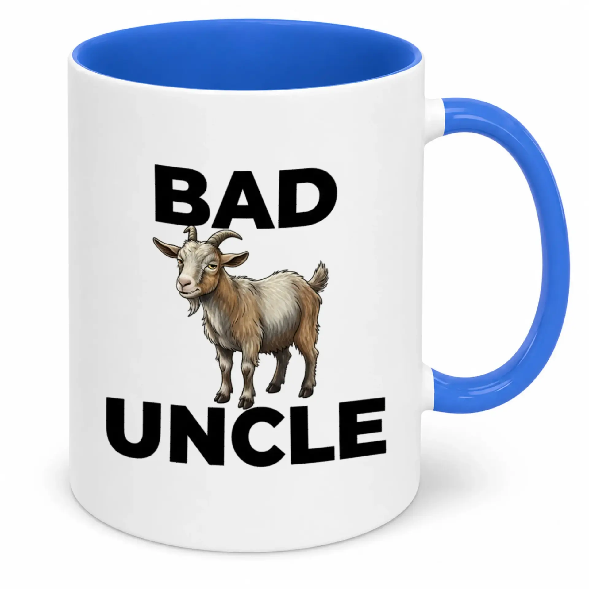 Funny Coffee Mug for Uncle with Goat Design Humorous Ceramic Drinkware Gift Family Members Who Are Bad Uncles