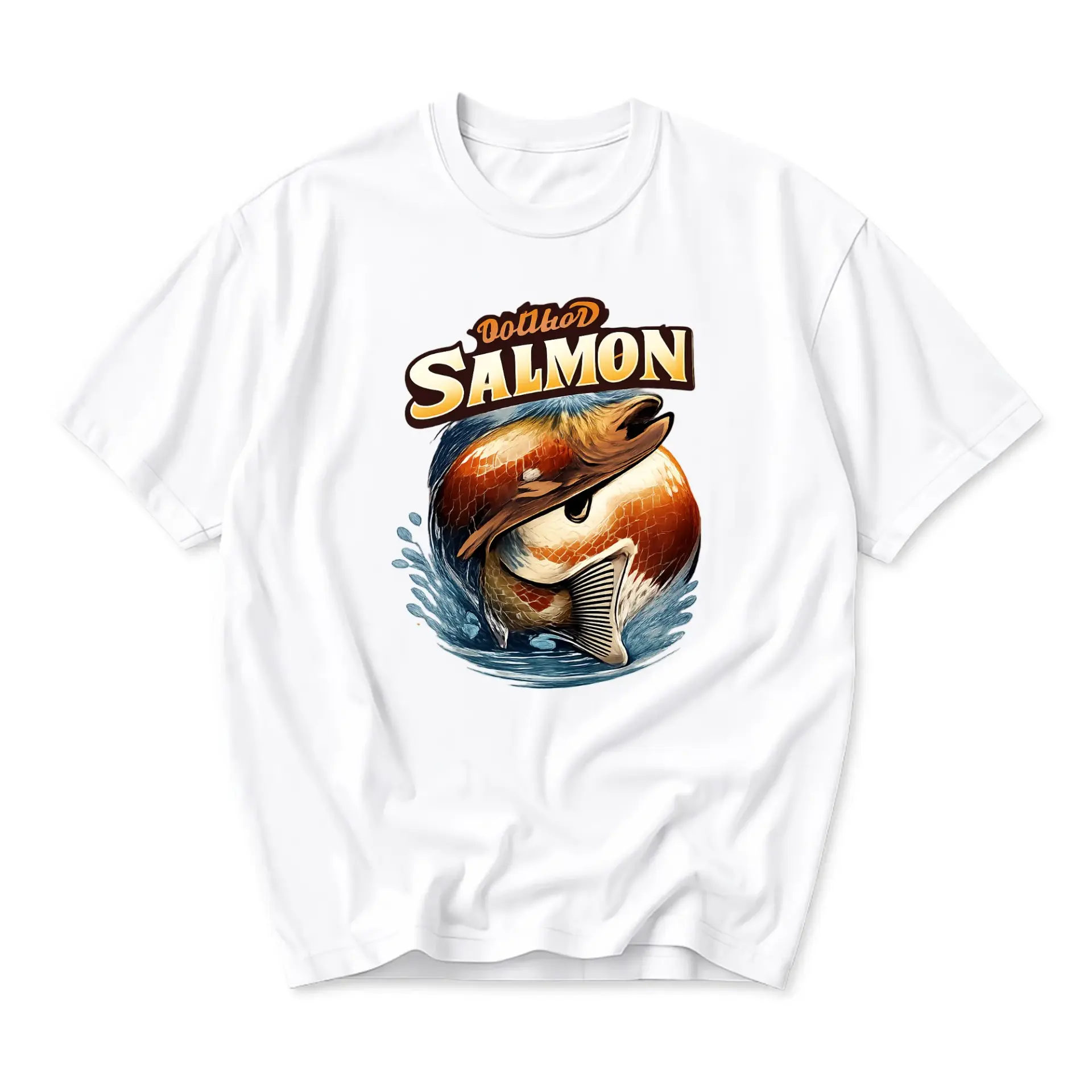 Funny Shirt Salmon Fishing Graphic Tee Unisex Cotton Crew Neck Casual Summer Top Humorous Lover Apparel
