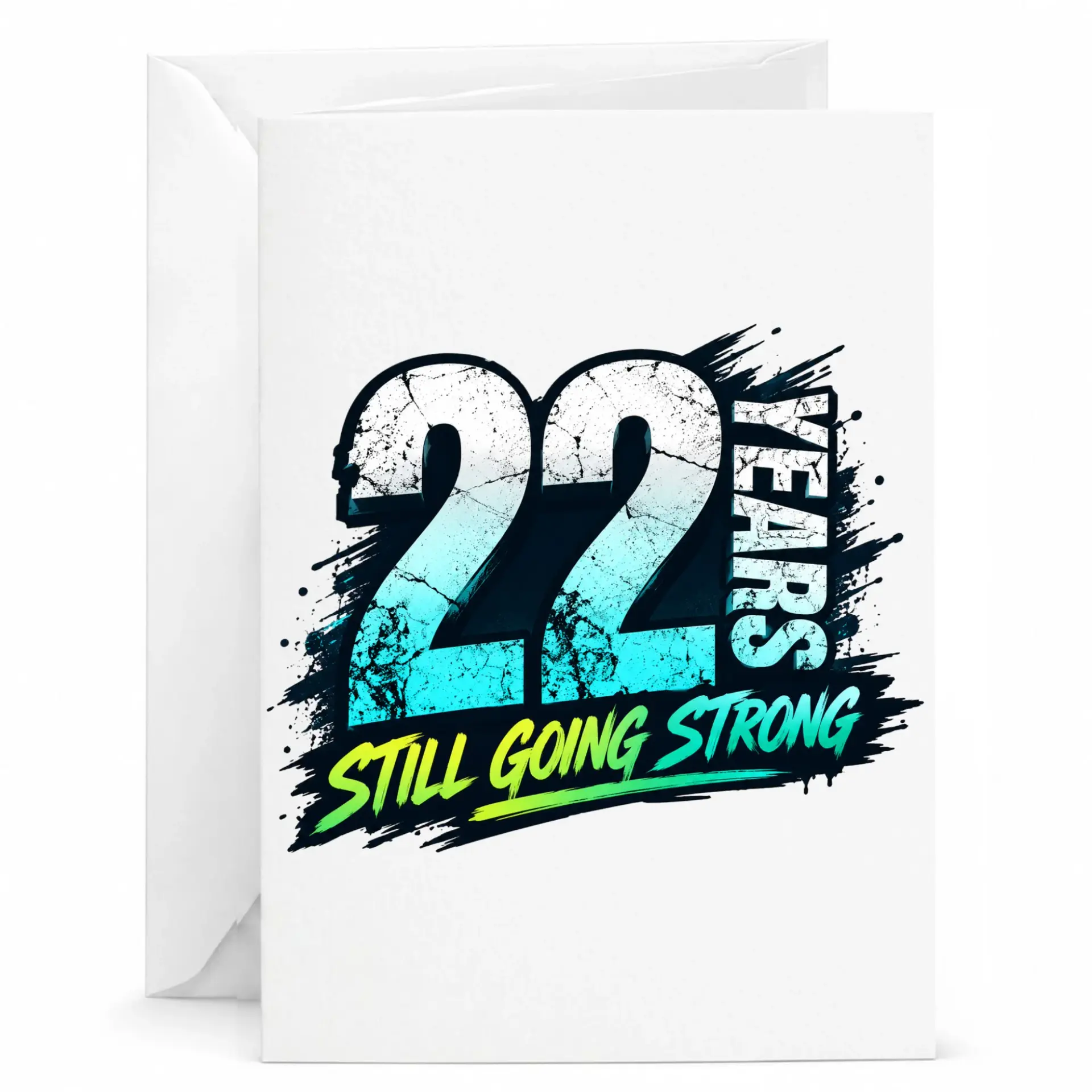 Anniversary Greeting Card 22 Years Still Going Strong Milestone Celebration Stationery for Him or Her