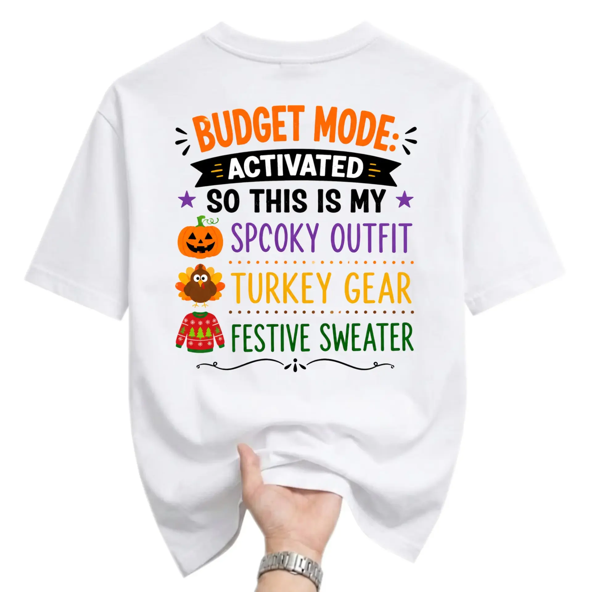 Funny Shirt Budget Mode Activated Holiday Graphic Tee Unisex Casual Apparel for Autumn and Winter Seasonal Humor