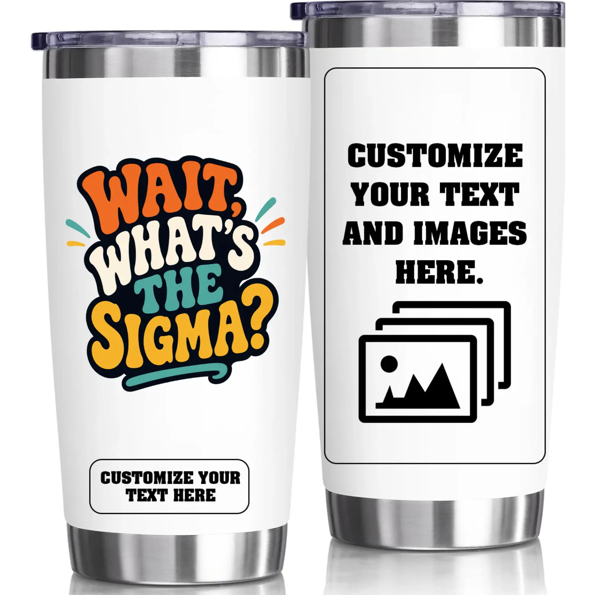 Stainless Steel Tumbler 20oz Insulated Cup Retro Typography Graphic Travel Mug for Hot and Cold Beverages Office Use