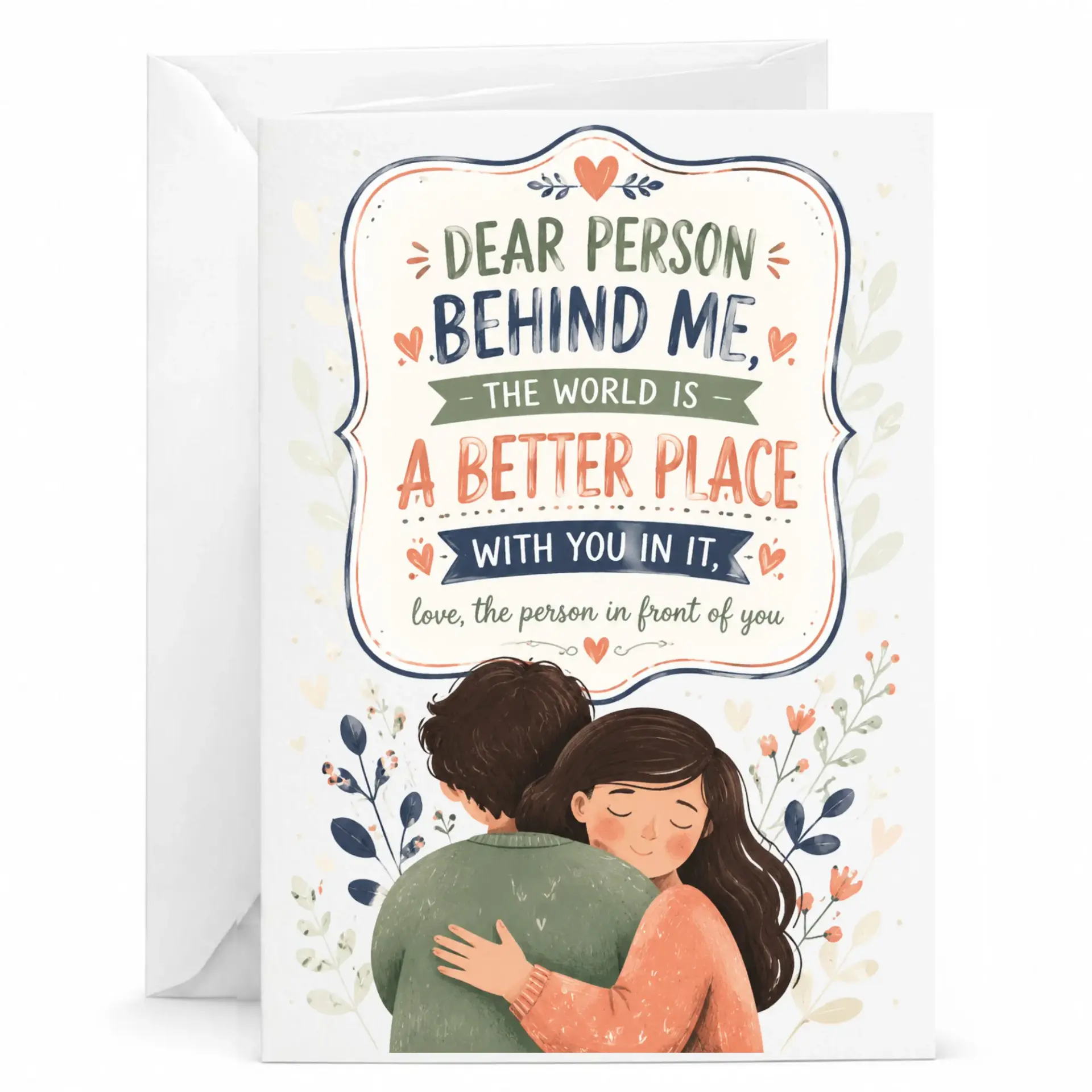Inspirational Greeting Card Featuring Heartfelt Message for Loved Ones, Encouragement Note with Envelope, 5x7 Inches