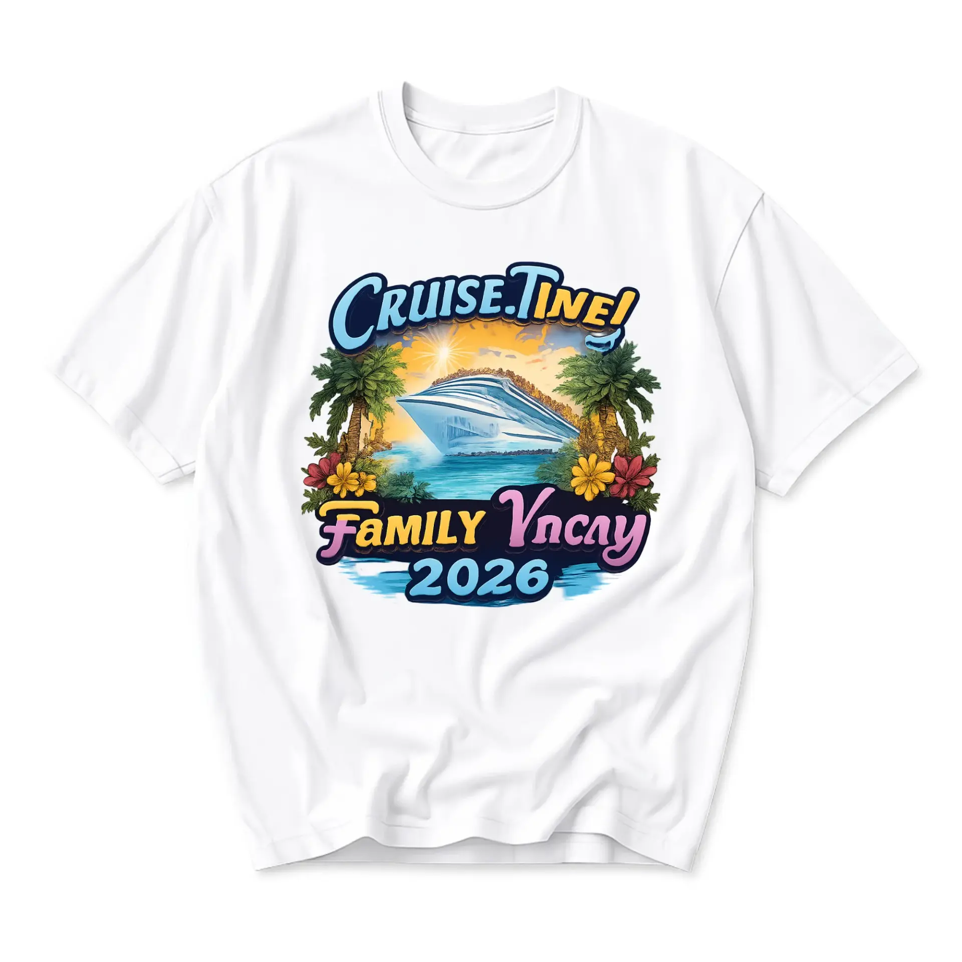 Graphic Tee Cruise Time Family 2026 Unisex Cotton Crew Neck Short Sleeve Casual Travel Shirt